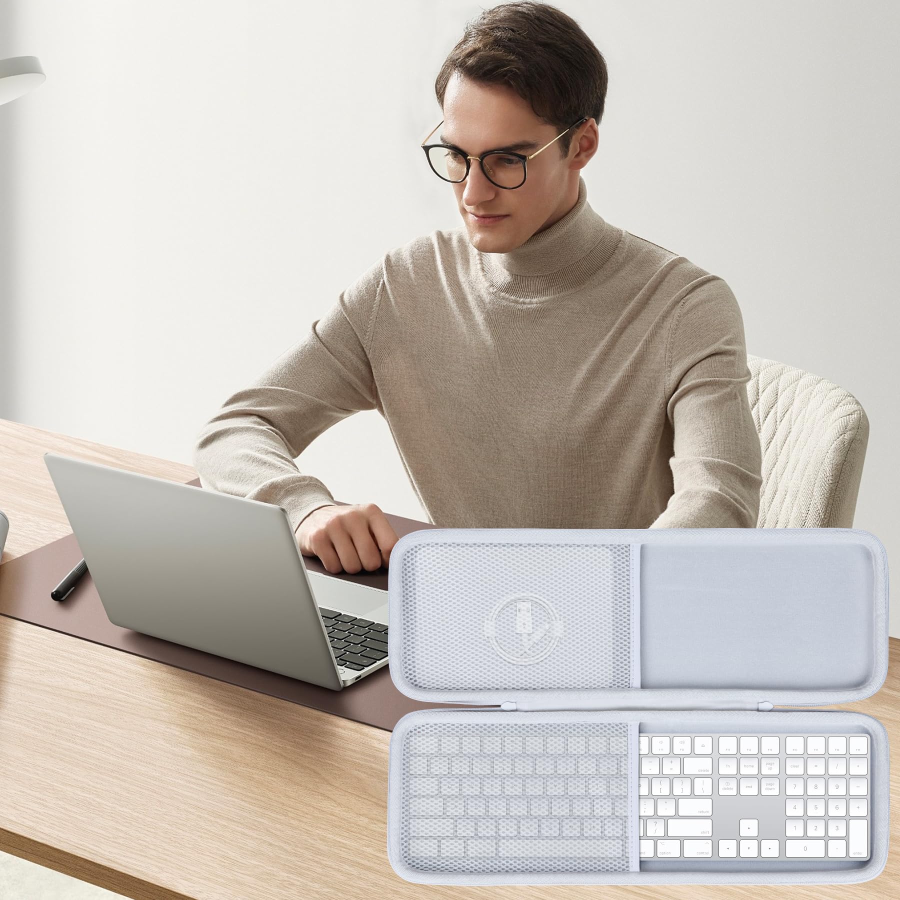 Lebakort Dur Étui Housse Cas Compatible avec Apple Magic Keyboard avec pavé numérique et Magic Mouse