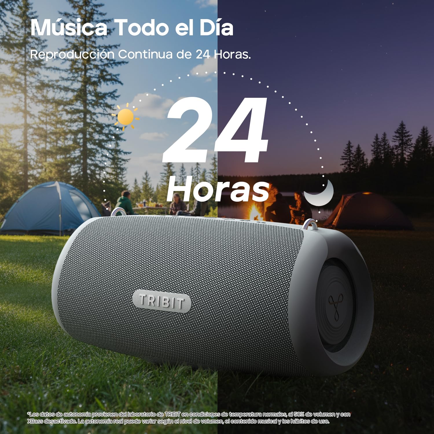 Tribit StormBox Lava Altavoz Bluetooth Portátil, 80 W, IP67 Impermeable | XBass, 24 horas, Bluetooth 5.4, EQ personalizado, TWS, micrófono integrado, camping, fiestas, exterior, negro