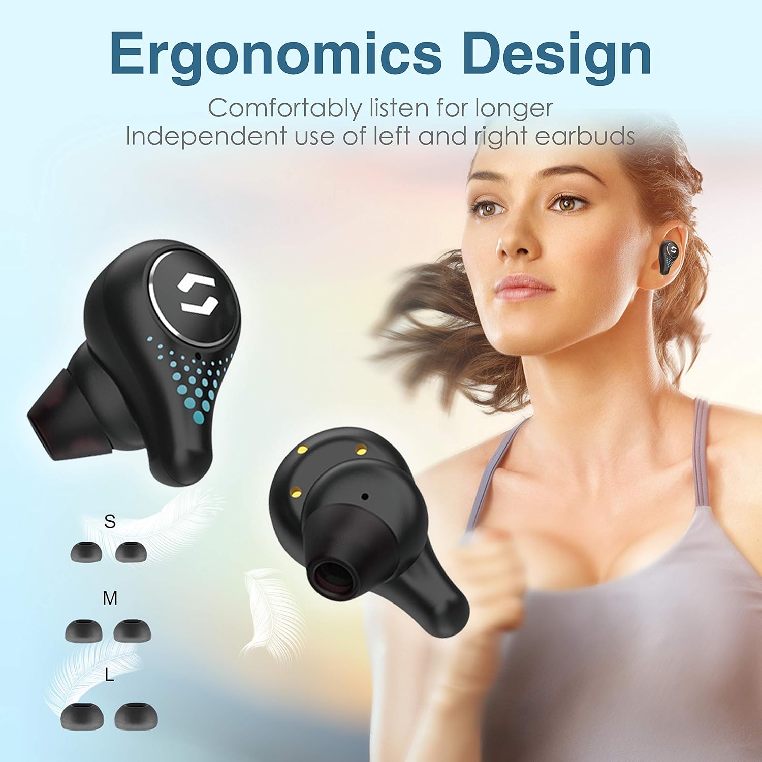 Crеаtіvе Prоduсt True Wireless Earbuds, Shao SH320 in-Ear Bluetooth Earbuds, Immersive Bass Sound, IPX6 Waterproof Sport Earphones, Touch Control Bluetooth Headphones, 25 Hrs w/USB-C Charging Case/Mics (Black) Onе-Dау Sаlе: Uр tо 70% оƒƒ True Wireless Earbuds, Shao SH320 in-Ear Bluetooth Earbuds, Immersive Bass Sound, IPX6 Waterproof Sport Earphones, Touch Control Bluetooth Headphones, 25 Hrs w/USB-C Charging Case/Mics (Black)