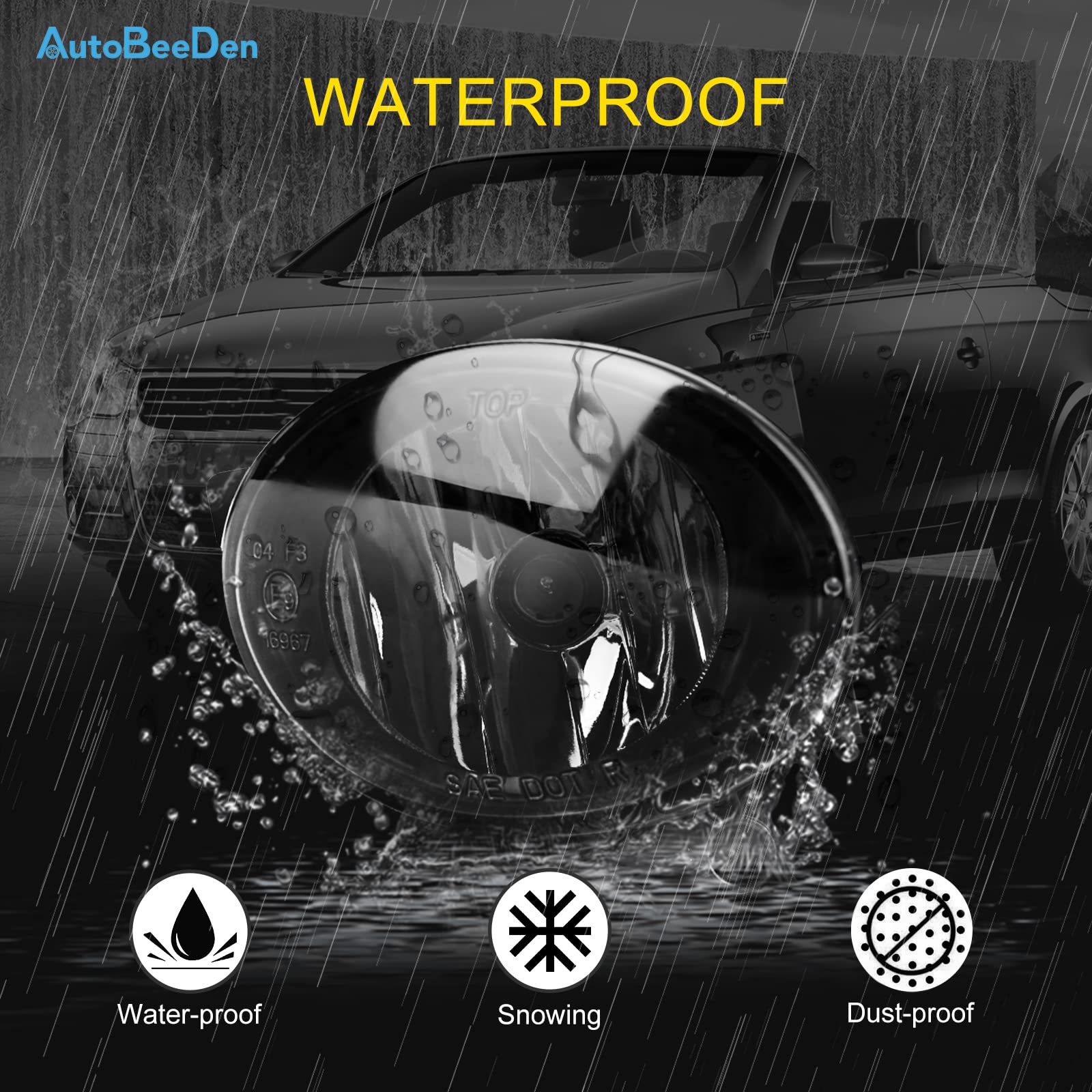 Fendinebbia per Volkswagen Tiguan Beetle Caddy 3 Eos Golf 6 / Cabriolet/Plus Jet 4 Toren Up, (VW 5N 5C1 5C7 2K 1F7 5K1 AJ5 517 5M1 521 162 1T3), SEAT Alhambra 710 (1 Paio Nero)