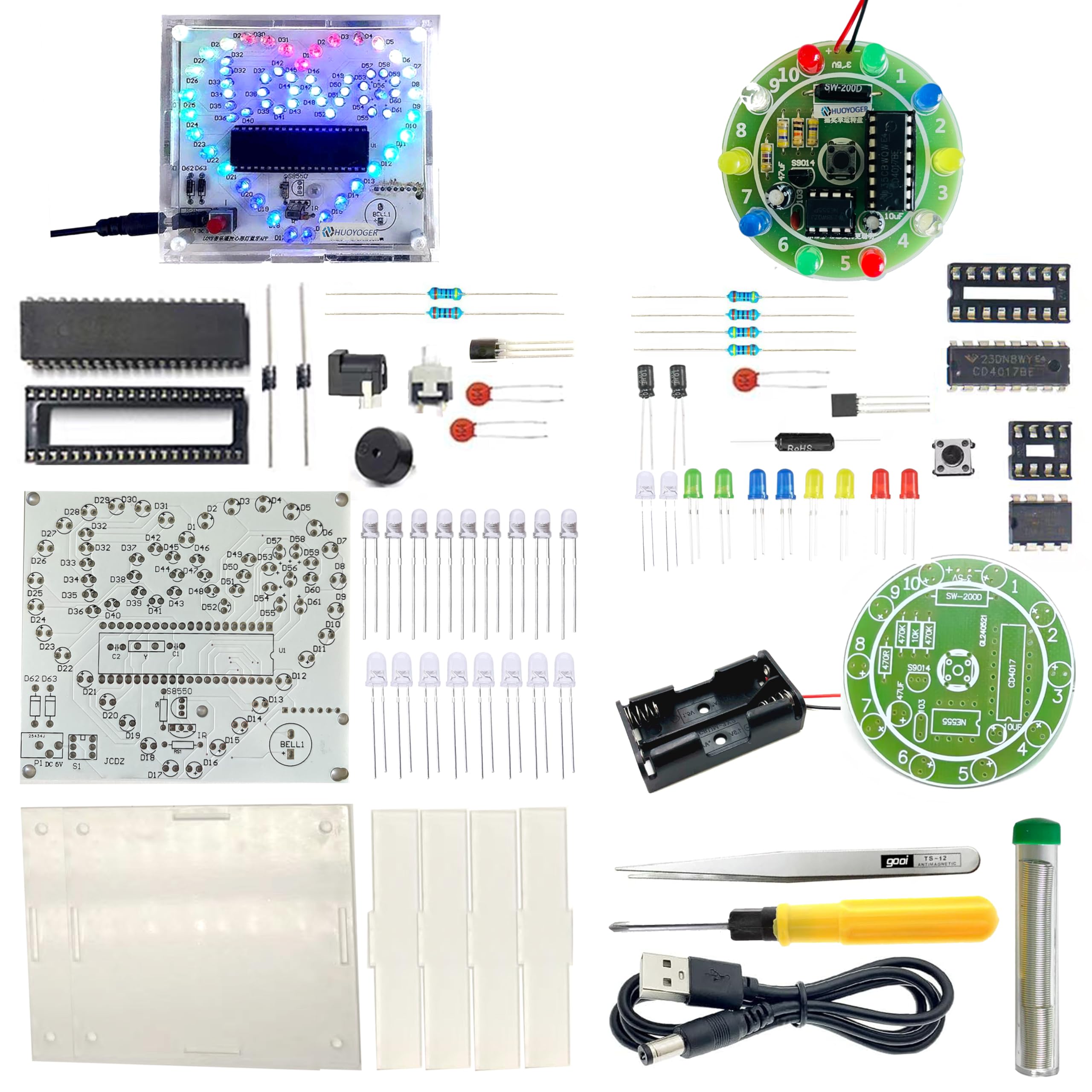 Kit d'entraînement à souder LED cadeau idéal pour passionné de projet électronique DIY RGB