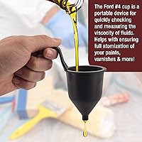 Vista 3 de TCP Global Brand SG244 Liquid Thickness & Viscosity Measuring Cup Ford # 4 Four, Viscosimeter to Measure Paint