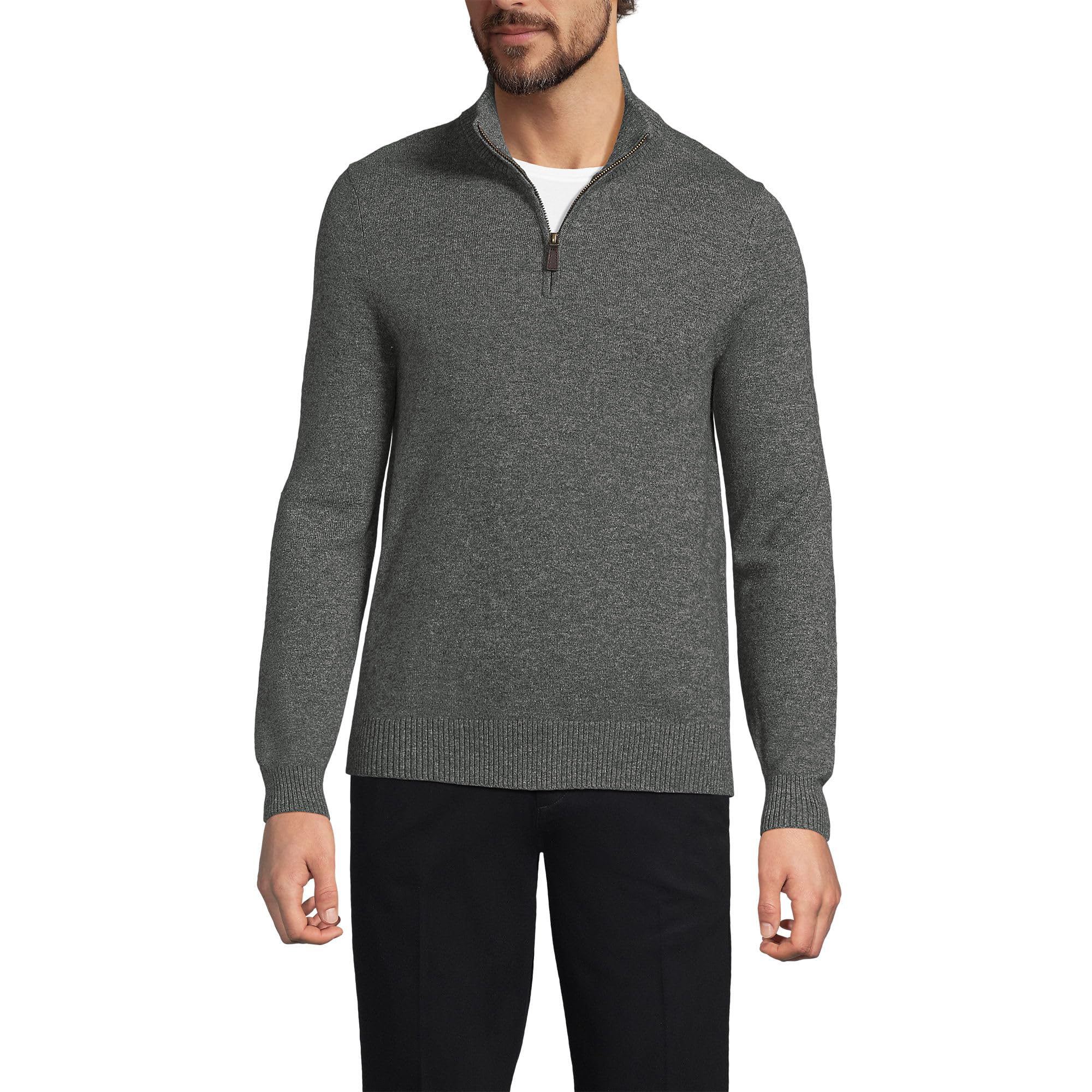 Lands' End Fine Gauge Cashmere Quarter Zip