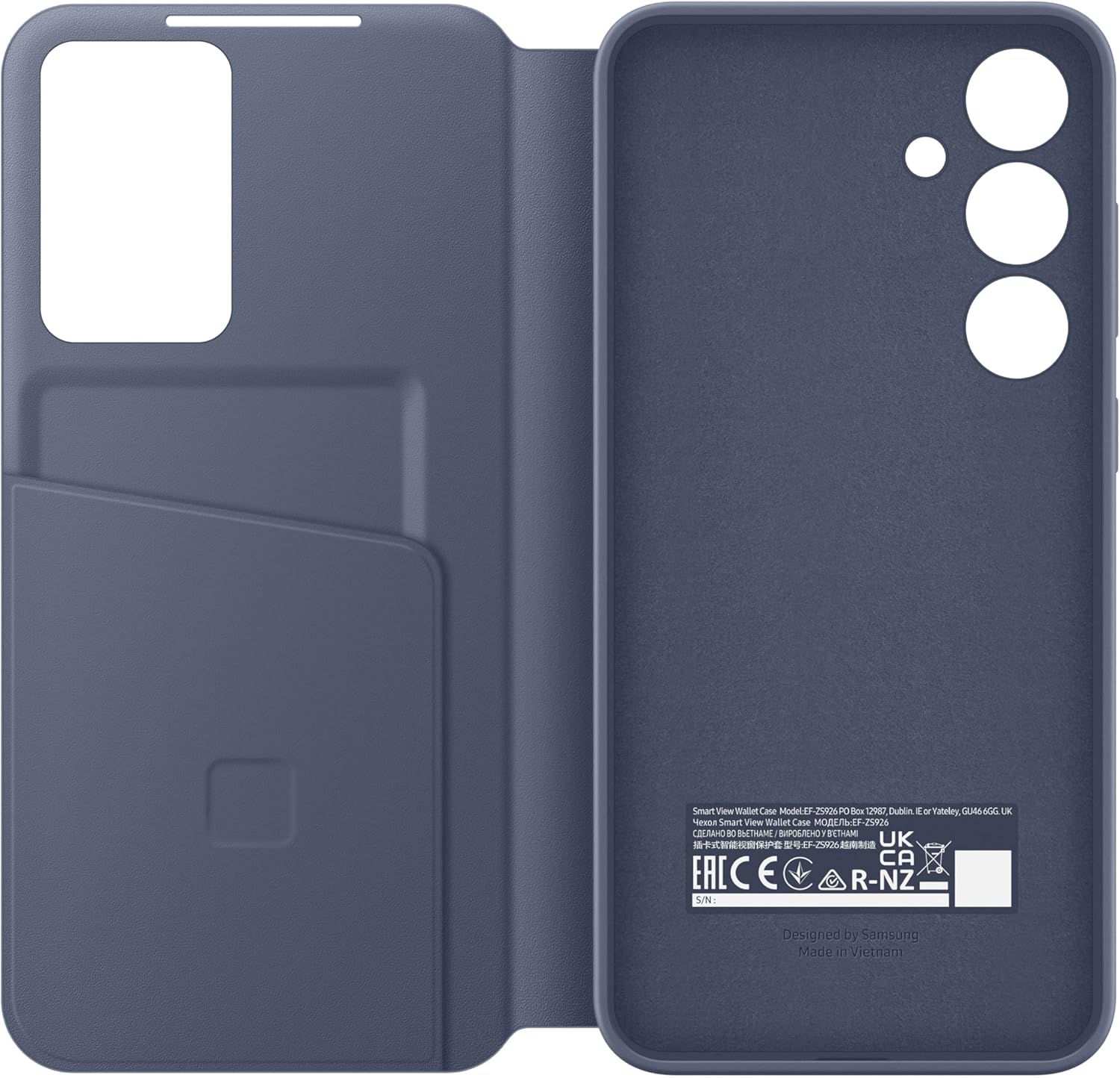 Samsung Galaxy S24+ Plus S-View Wallet Phone Case, Protective Cover with Smart Small Screen View, Finger Tap Control, Slim Design, Card Holder Pocket, US Version, EF-ZS926CVEGUS, Violet