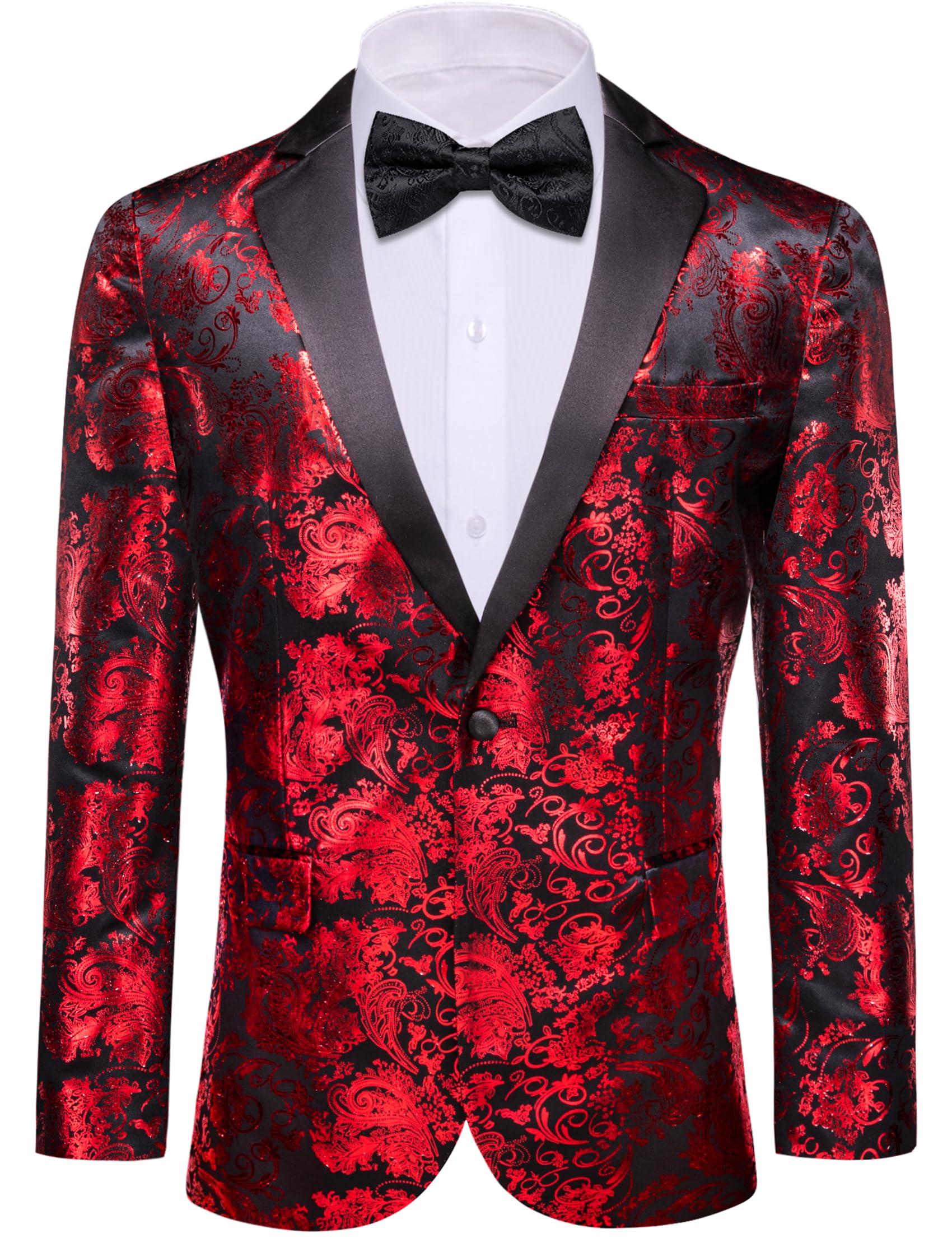 Barry. Wang Men's Sport Coats &amp; Blazers Flower Suit Jacket 1 Button Paisley Tuxedo Mardi Gras Carnival Parade Gift