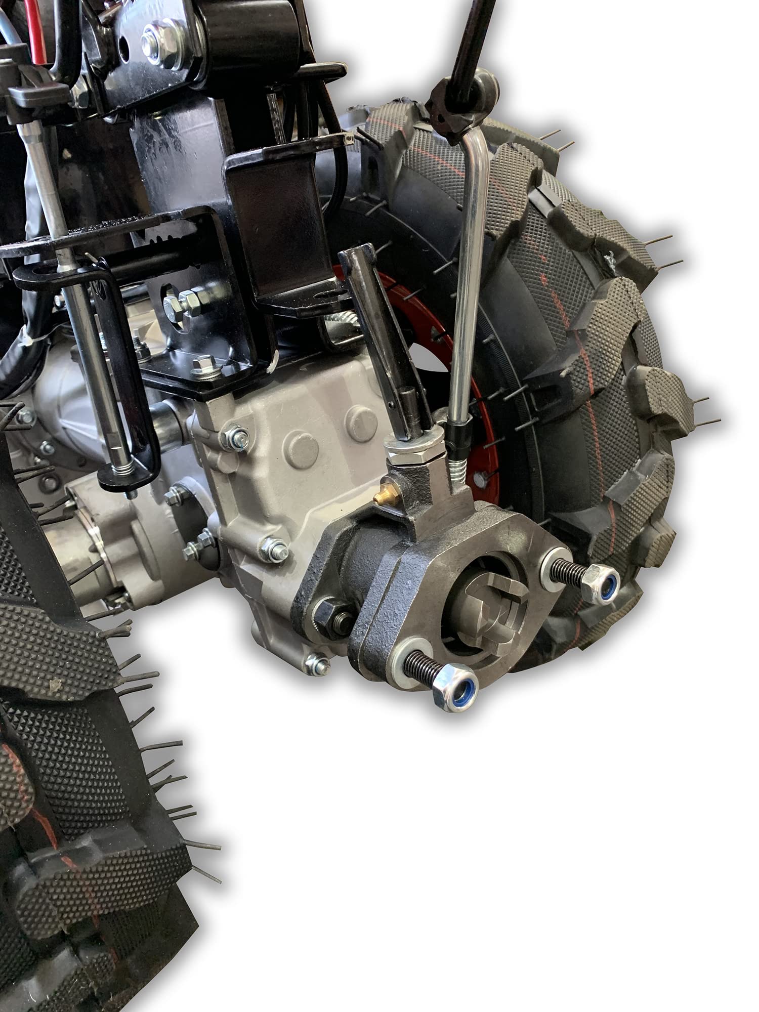 Kawapower Motocultor con Motor De 270cc a Diesel 9HP, Rojo