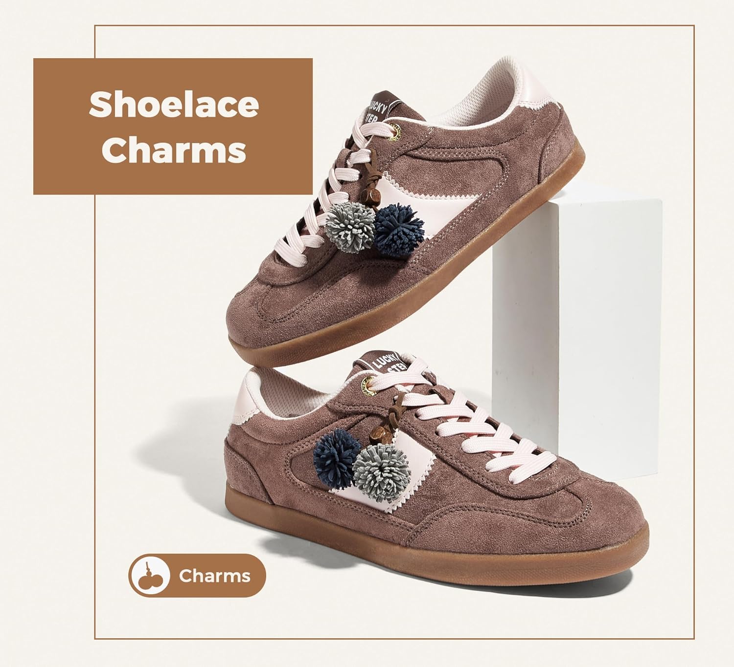 LUCKY STEP Women Classic Retro Sneakers Fashion Gum Sole Casual Faux Leather Walking Shoes Anti Slip Comfortable Tennis Trainers - Image 4