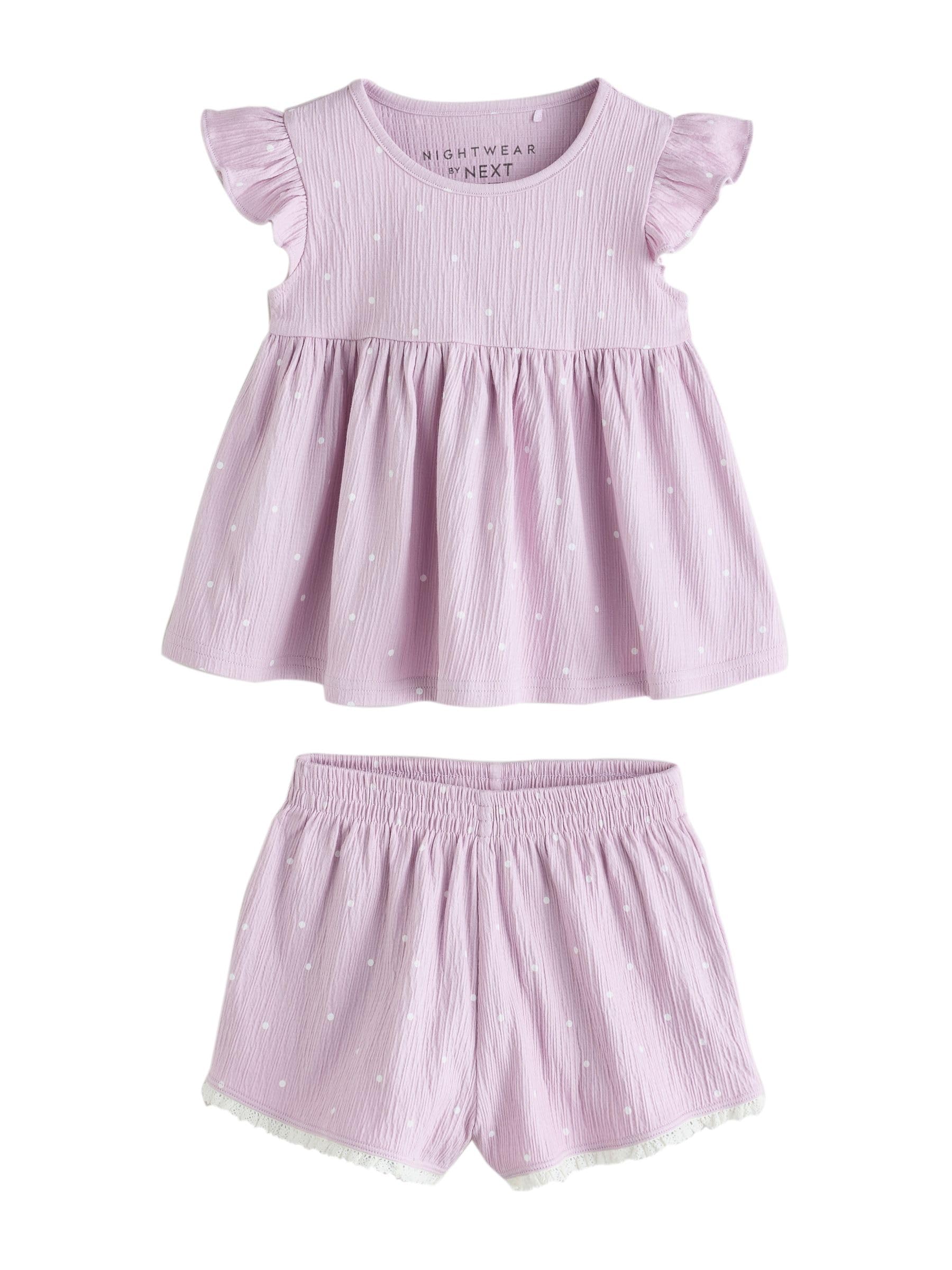 NEXT Ragazza Confezione da 3 Pigiami Corti Comodi | Bambino, Standard, Mid Rise, Pull On