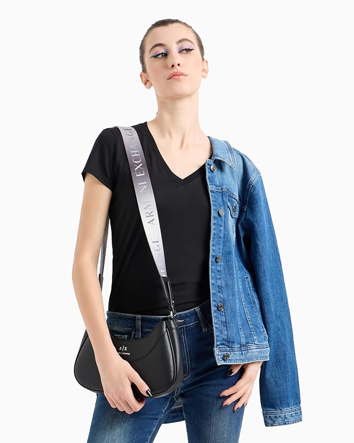 【関税込】ARMANI EXCHANGE ウェーブ ハンドバッグS Amazon.com: A | X ARMANI EXCHANGE Wave Small Hobo, Nero