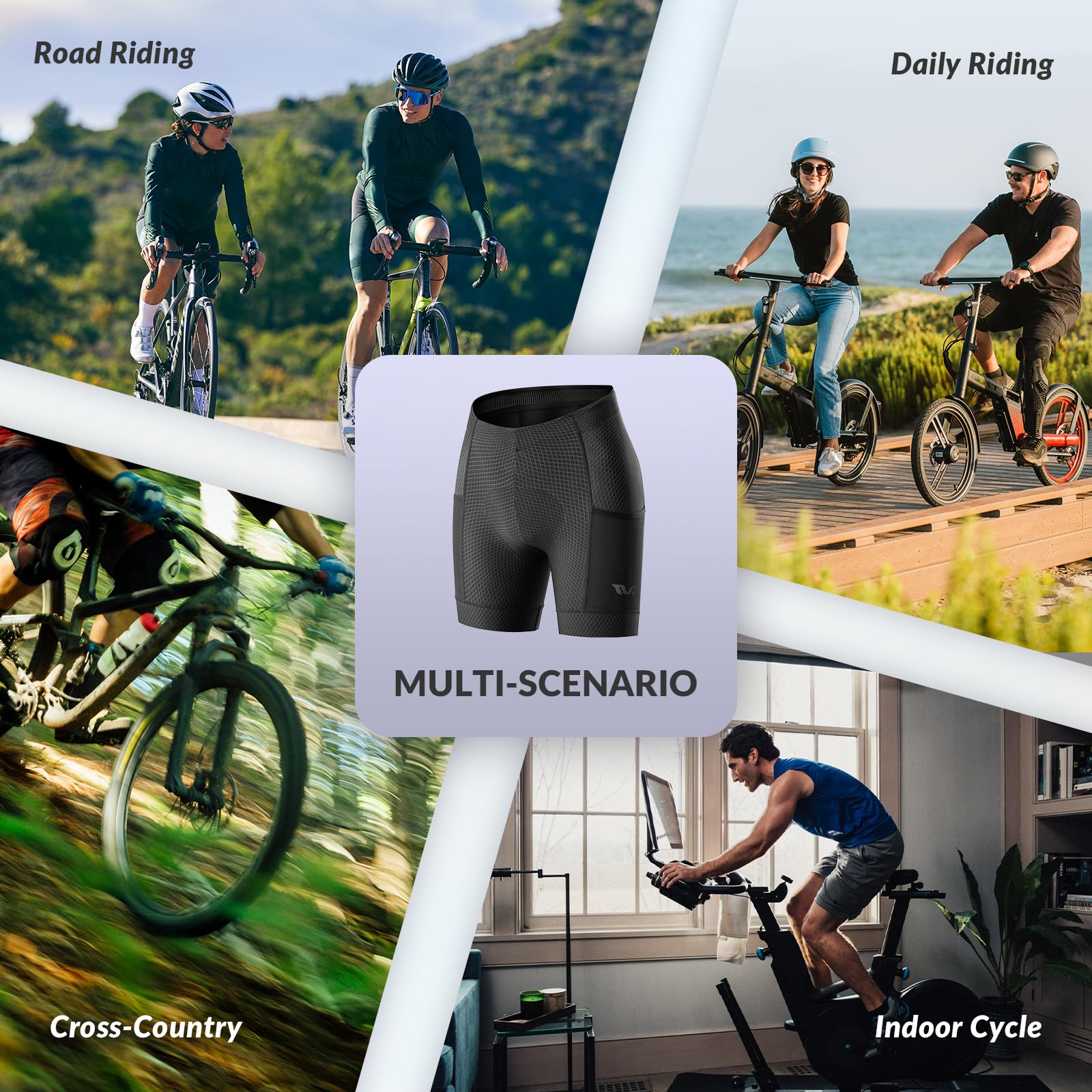 ROCKBROS TVI Pantaloncini Bici Donna Imbottiti, Pantaloni Ciclismo Estivo, Pantaloni Corti Bicicletta Rapida Asciugatura Leggero Traspirante per MTB, Bici da Strada