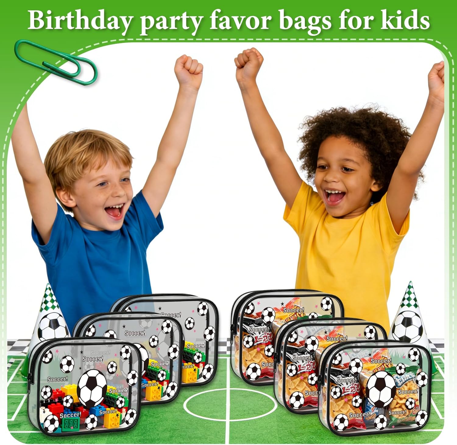 30 Pcs Soccer Cosmetic Bag Bulk- PVC Waterproof Clear Makeup Bags Soccers Gifts Accessories for Soccer Team Gifts for Girls Kids Birthday Party Favors & Cheer Gifts