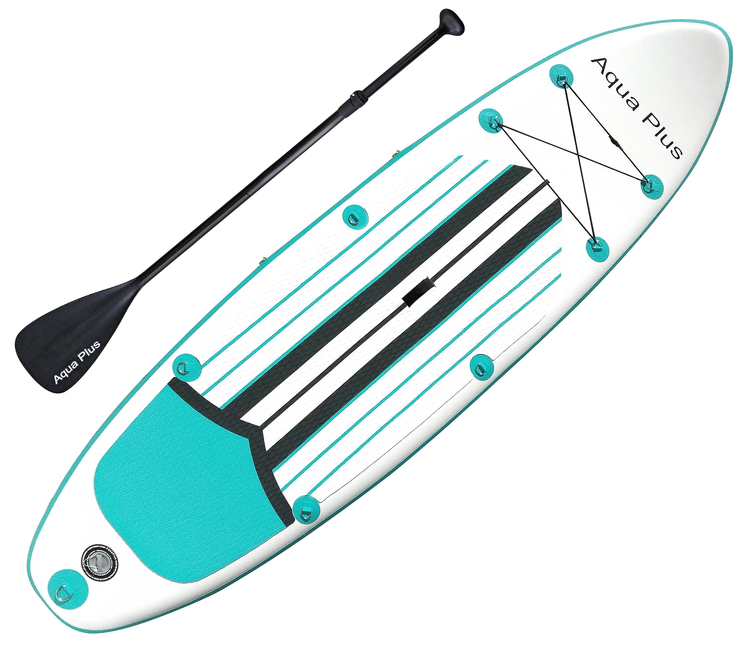 Aqua Plus 15cm Spessore SUP Gonfiabile per Tutti i Livelli di abilità Tavola da Paddle in Piedi, pagaia, Pompa, ISUP Zaino da Viaggio, guinzaglio, Tracolla