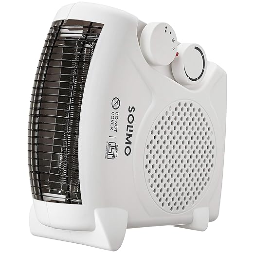 Amazon Brand - Solimo 2000/1000 Watts Room Heater with Adjustable Thermostat (ISI certified, White colour, Ideal for small to medium room/area)