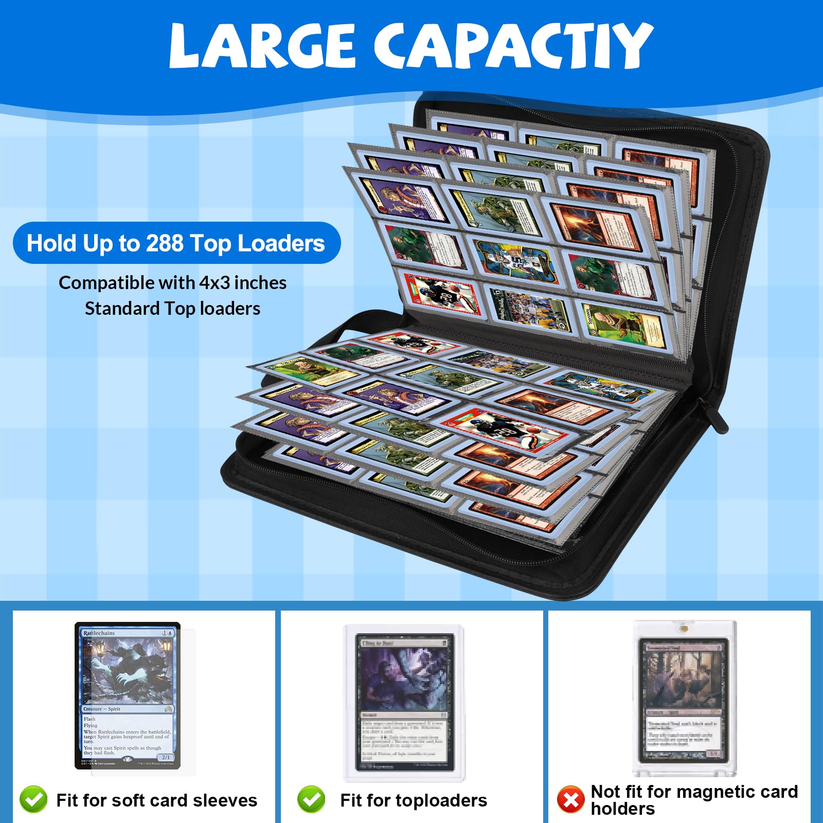 2 album da collezione per carte collezionabili, raccoglitore per carte da collezione a 9 tasche, raccoglitore rimovibile a doppia faccia in PU, album da collezione, cartella per carte per MTG, TCG