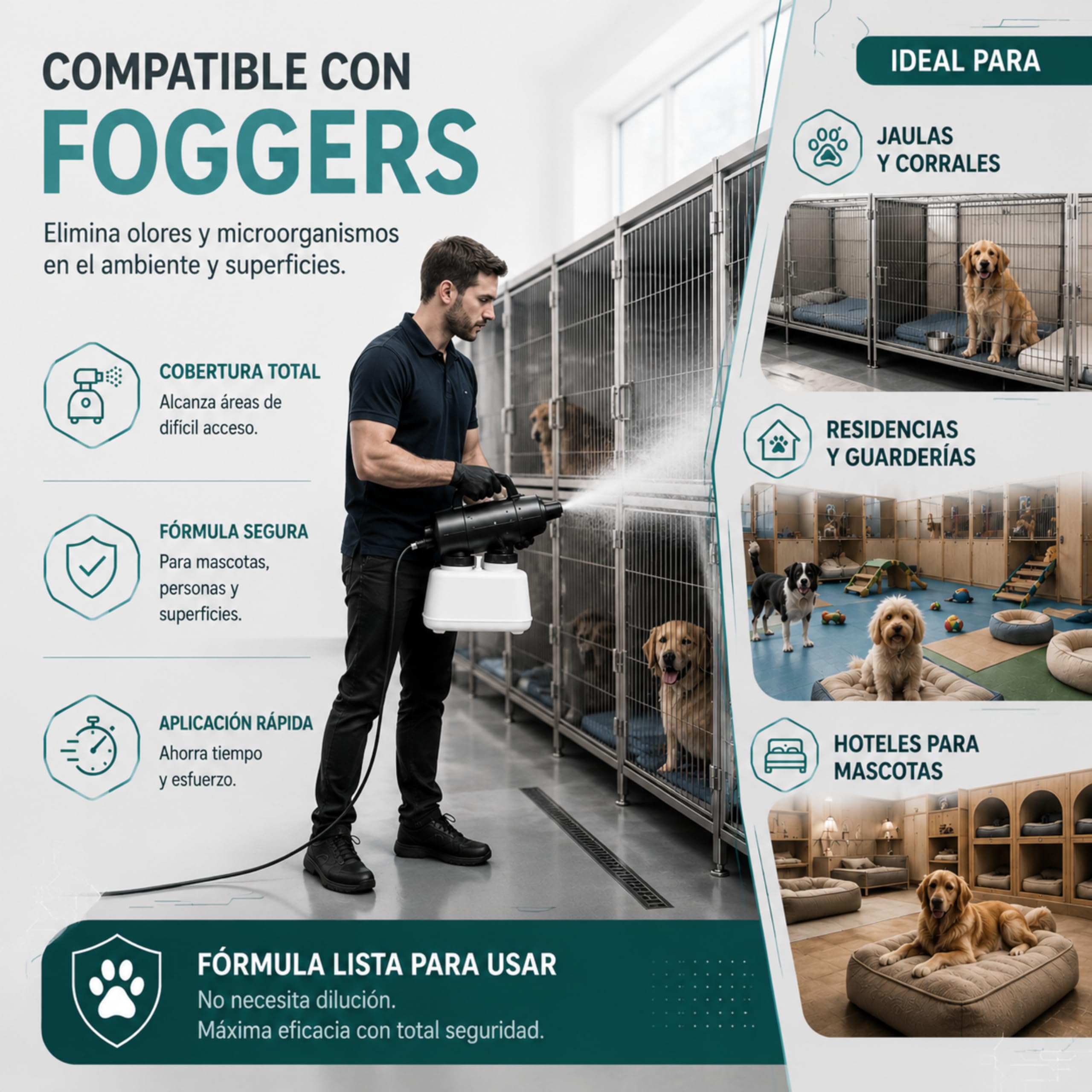 ZOO 5 L Eliminador de Olores para Perros y Gatos Sin Alcohol | Neutraliza olores de orina y mascotas. Apto para fogger y niebla fría.