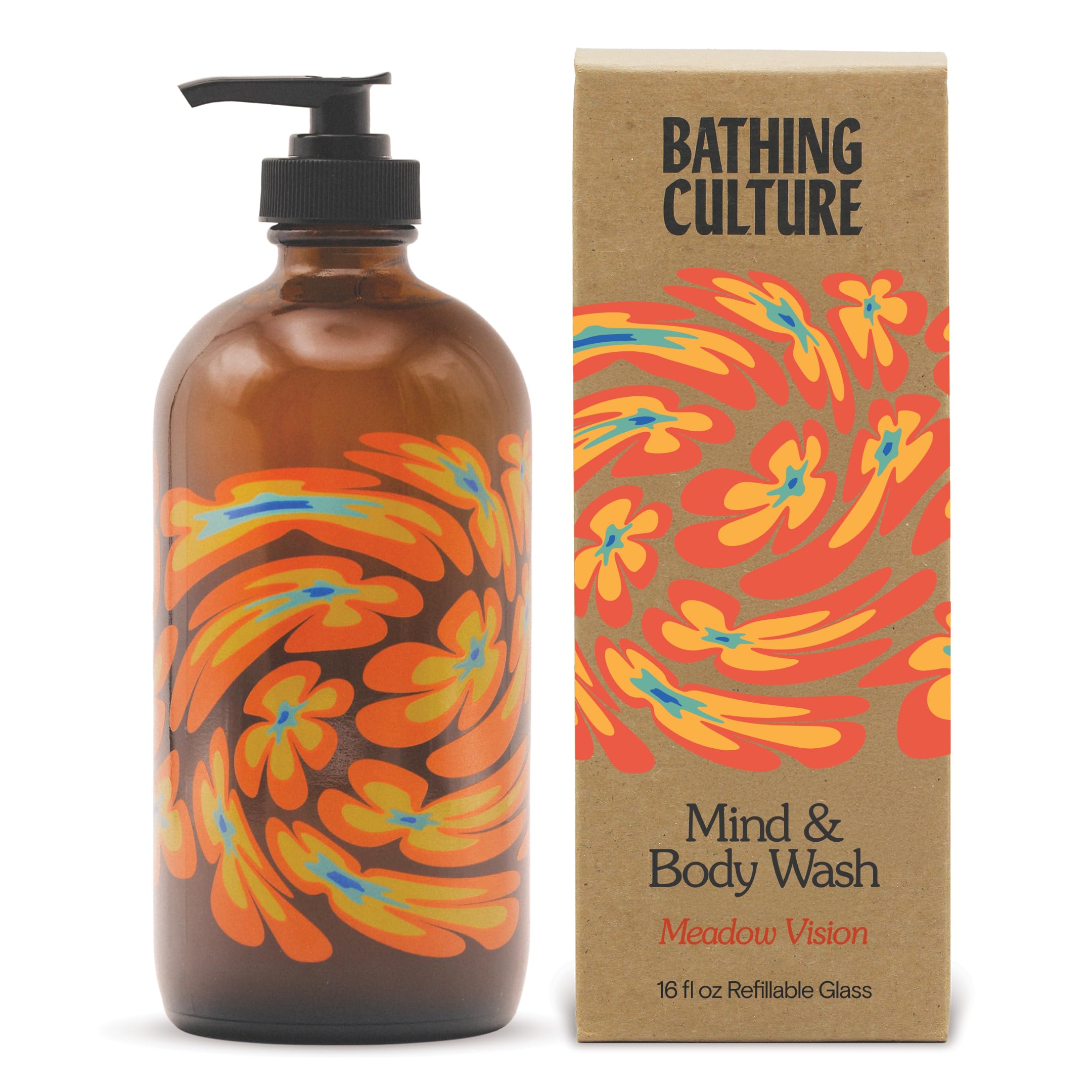 Bathing Culture, Organic Mind + Body Wash, Natural, Biodegradable, Sustainable, Vegan Personal Care, Organic Body Wash for Women and Men, Glass Bottle