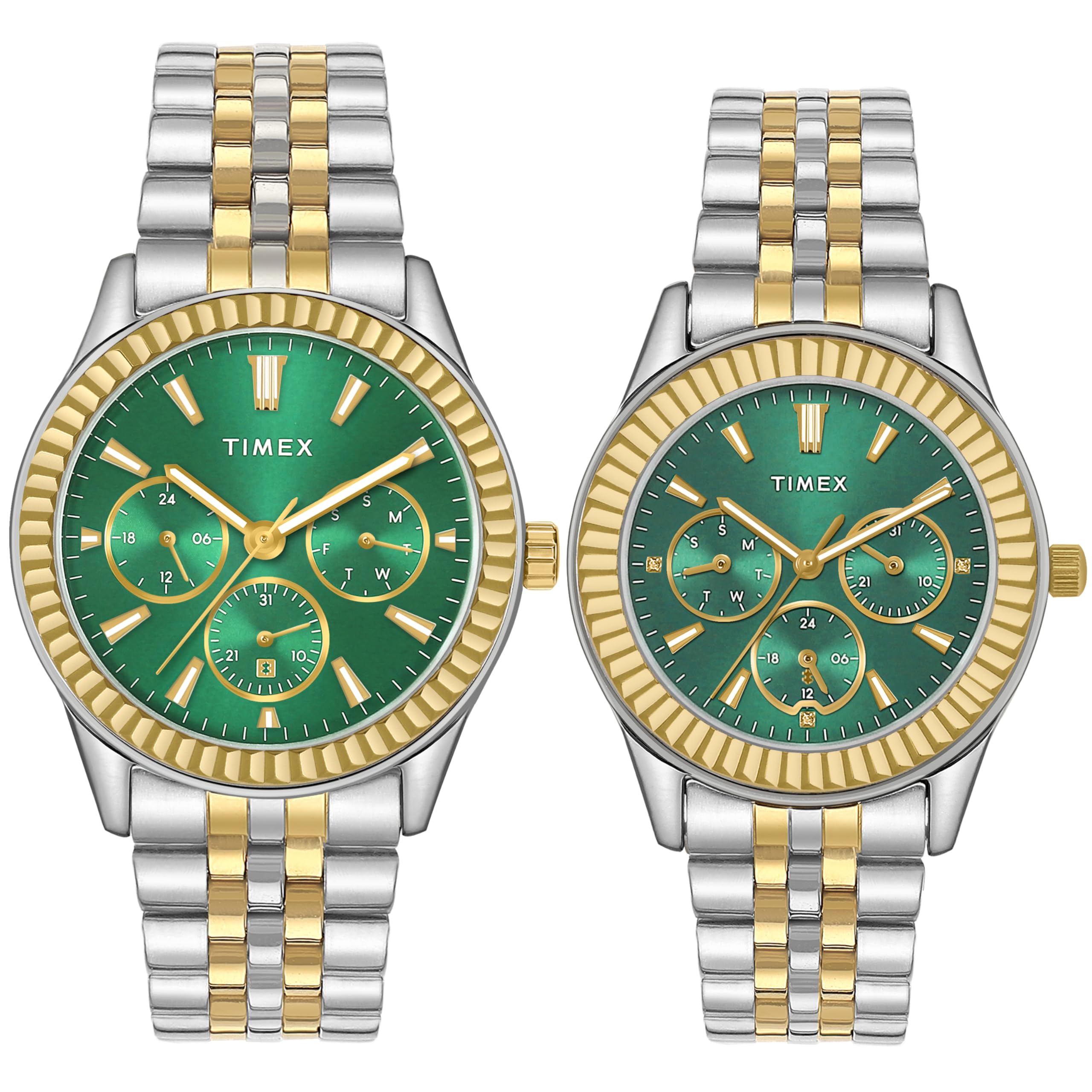 TIMEX Unisex Green Round Dial Analog Pair Watch - TW0PRE002 (B0DGQ3DY1V) Amazon Price History, Amazon Price Tracker