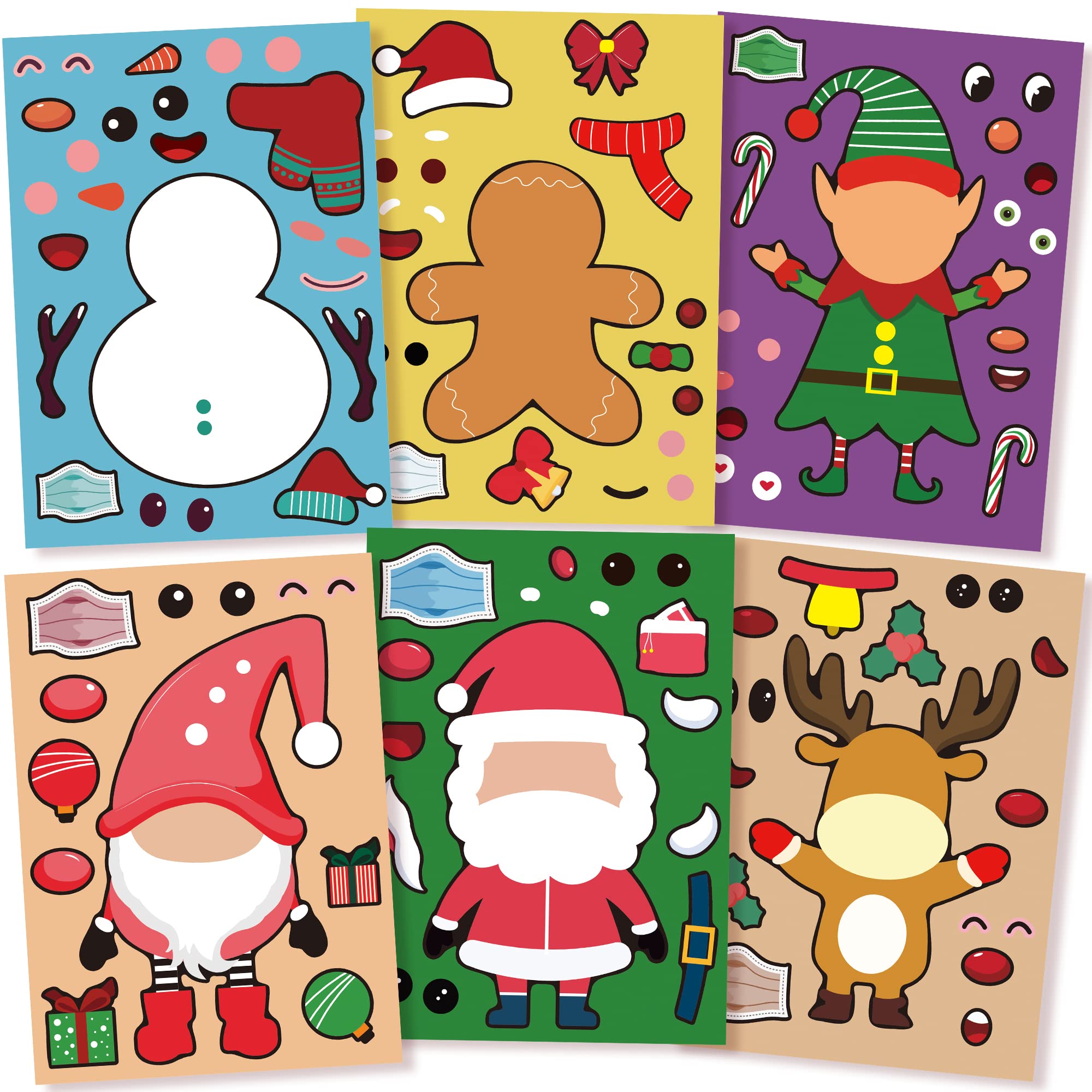 Amazon.com: Big Merry Christmas Stickers for Kids - Pack of 24 Sheets, DIY  | Make Your Santa Stickers for Kids, Christmas Sticker Crafts for Kids | Christmas  Stickers for Crafts | Christmas