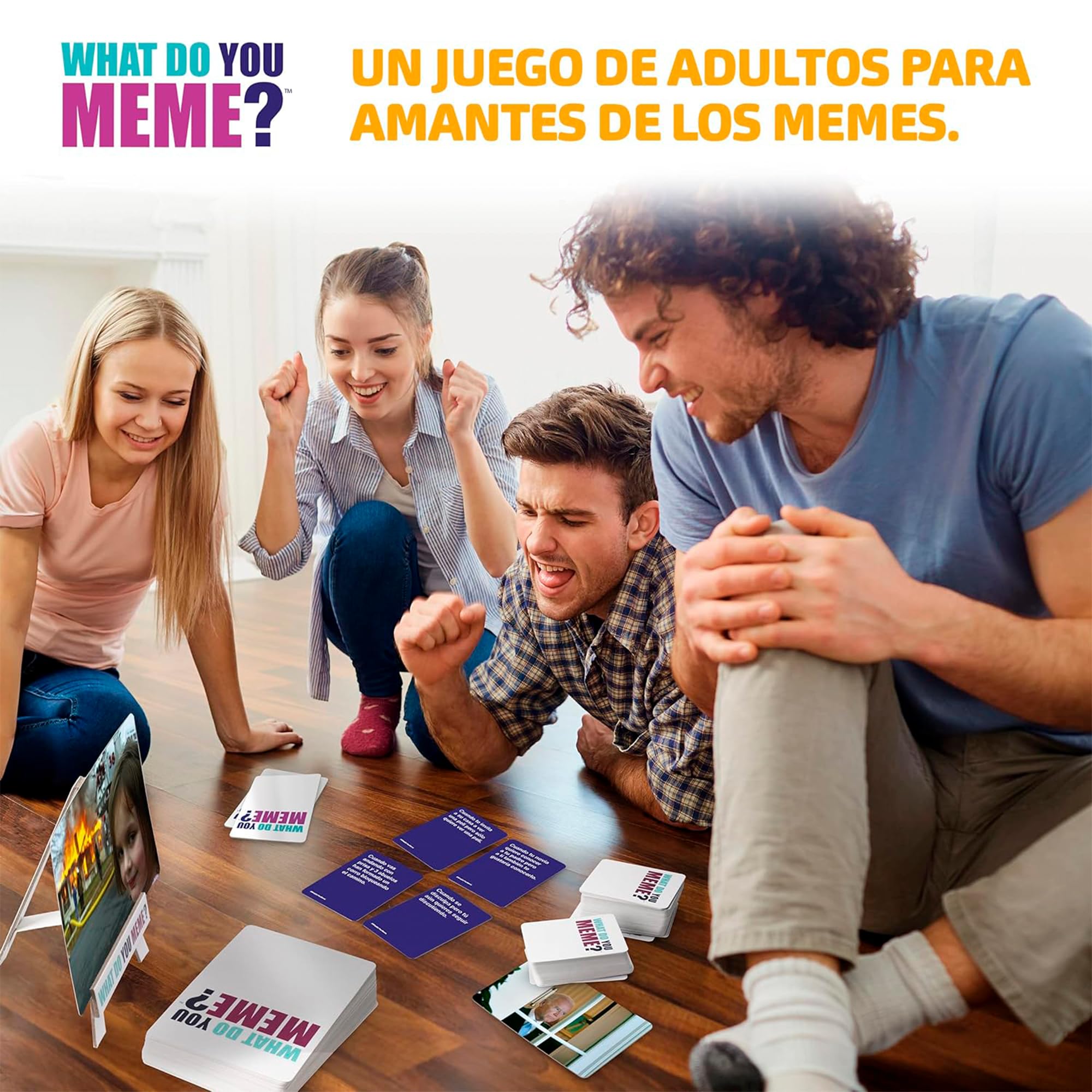 IMC Toys What Do You Meme? Kartenspiel, Rennen und kreieren Sie die lustigsten Memes, voller Spaß für Partys, für 3 bis 20 Spieler, Erwachsene ab 18 Jahren