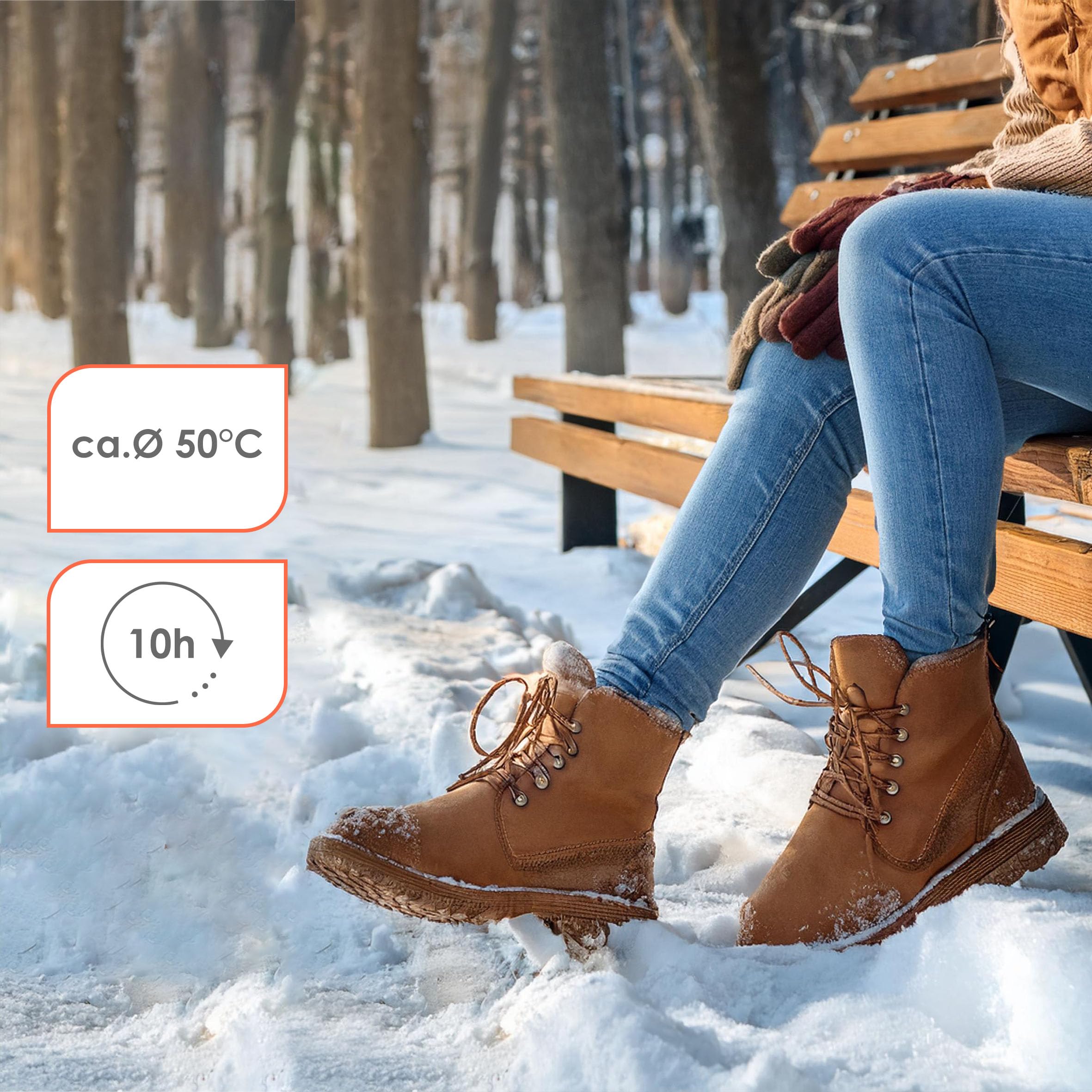 Spetebo Wkładki ocieplające do butów – 12 par – ogrzewacze do 10 godzin ciepła – unisex, ocieplacze do butów, rozmiar uniwersalny, 100% naturalne