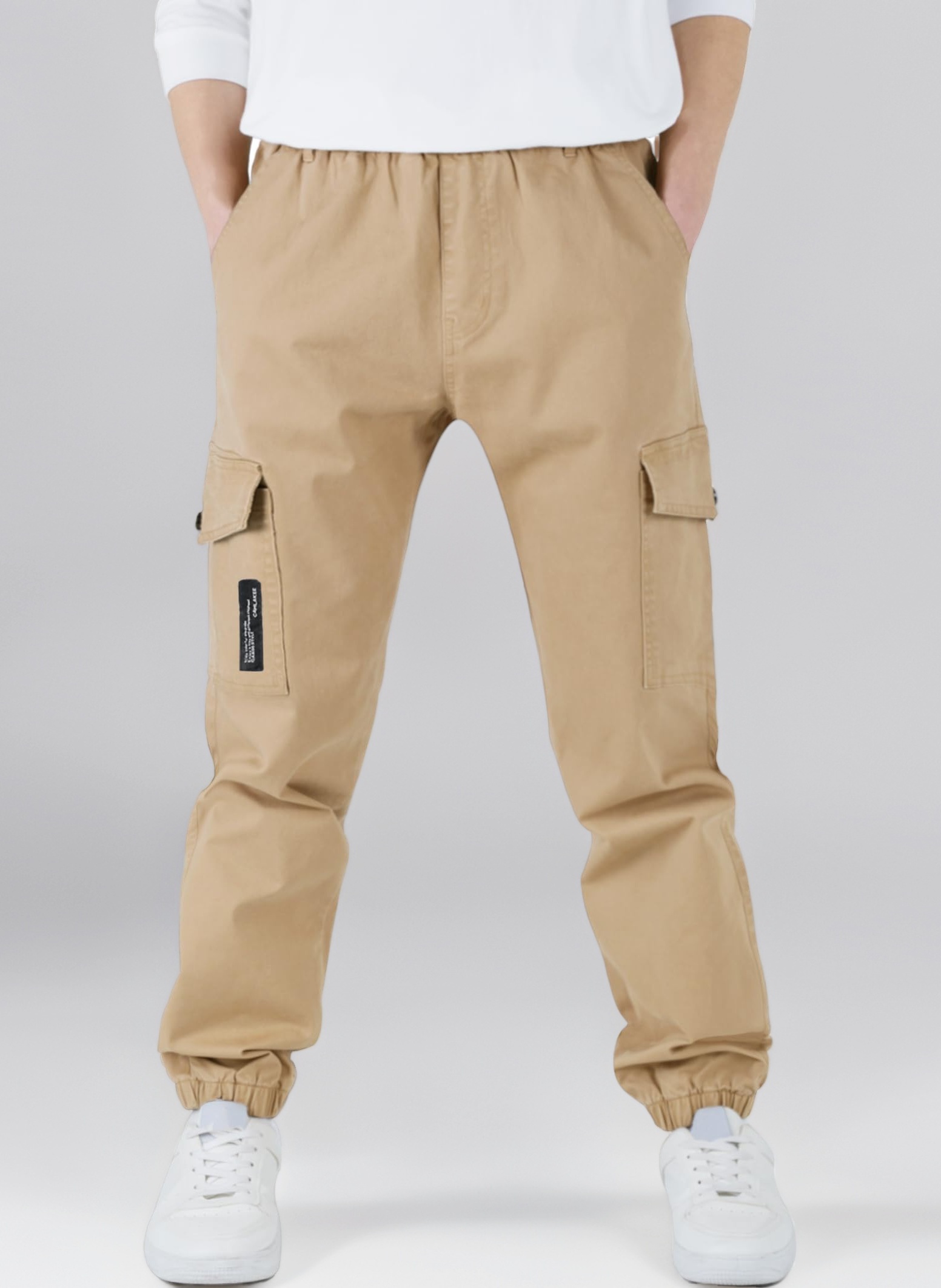 CAMLAKEE Kids Boys Elasticated Waist Slim Fit Cargo Joggers