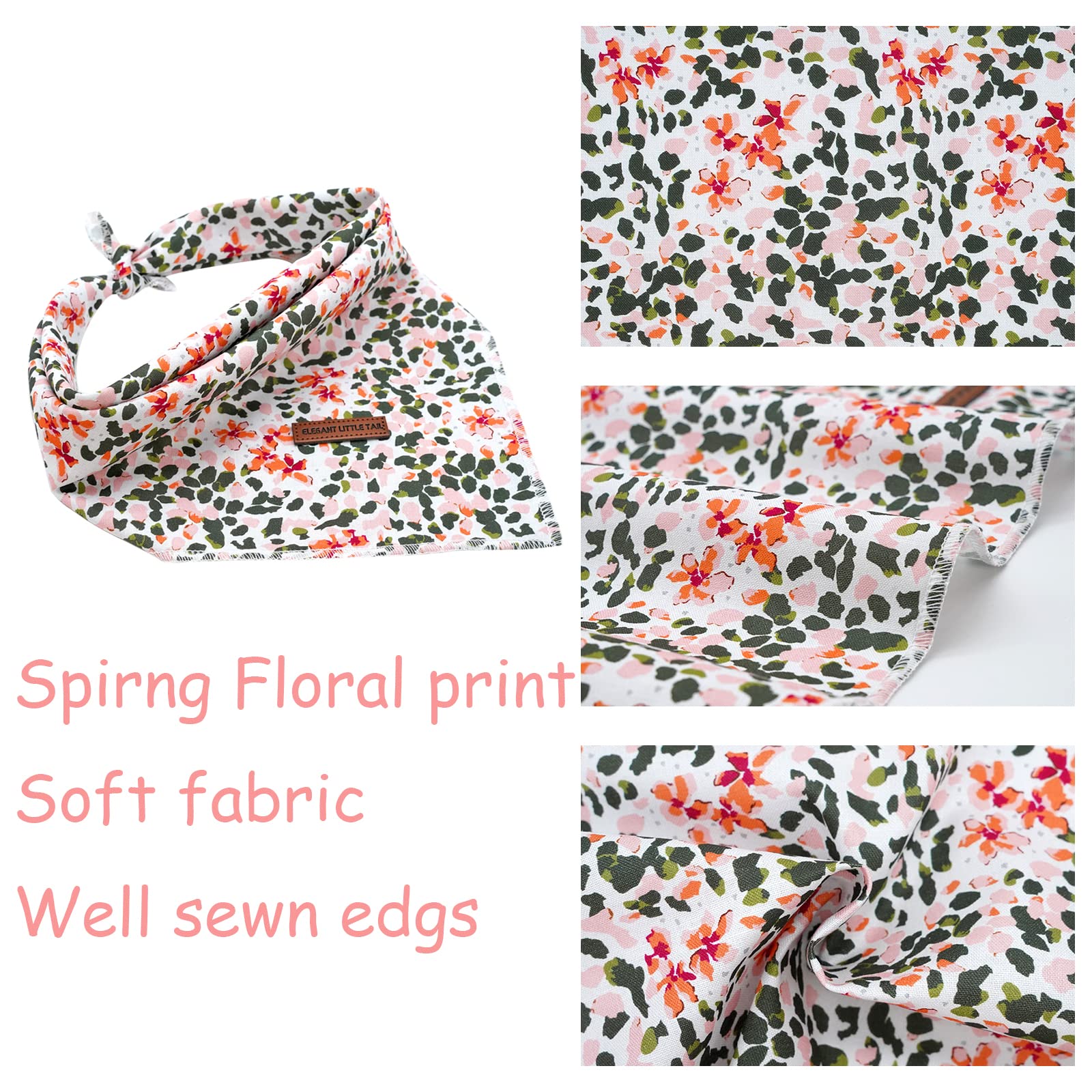 Elegant Little Tail Hundehalstuch – Waschbares Baumwoll-Bandana, Verstellbar, Bunt (Größen S & L Für Mittelgroße/große Hunde)