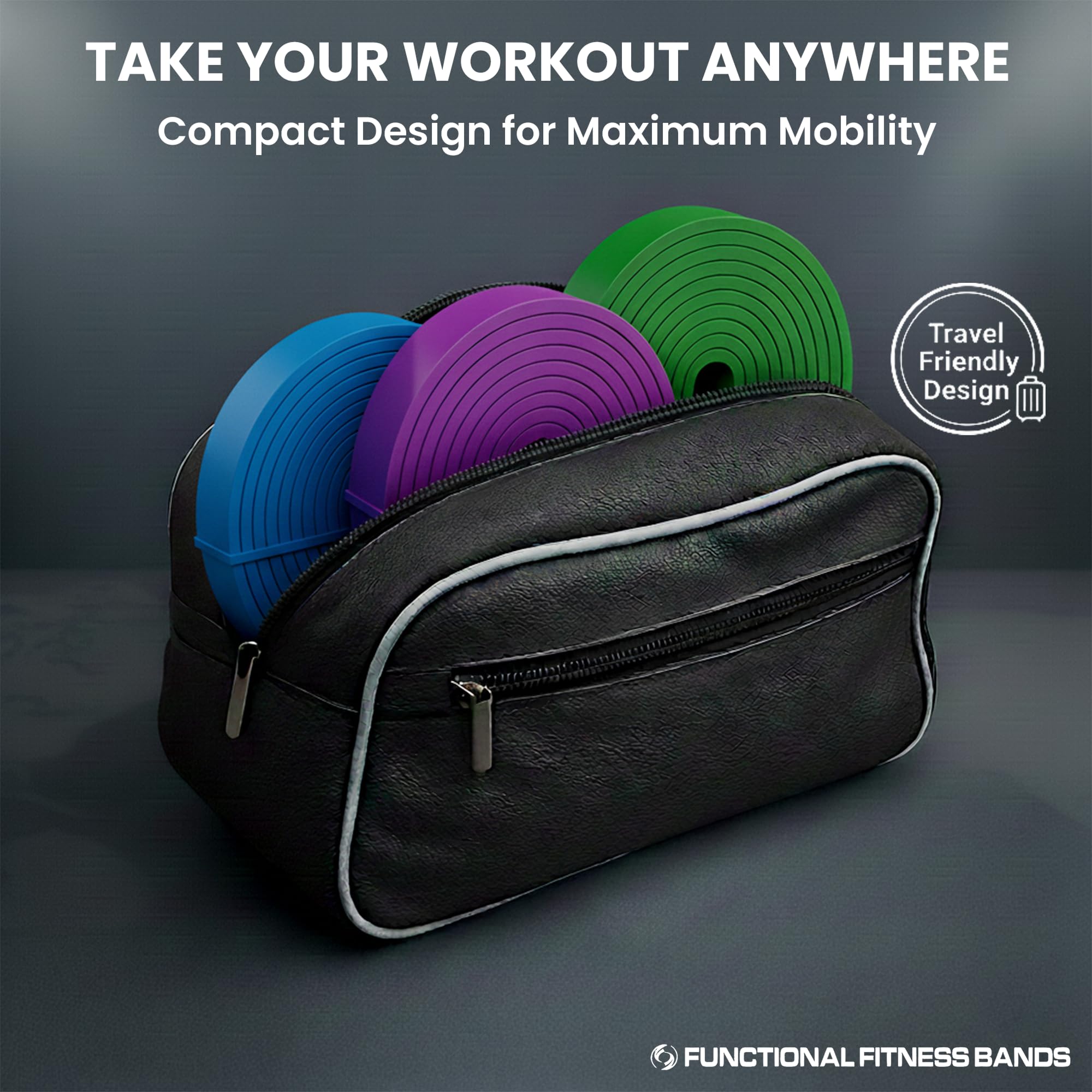 Set of 3 Functional Fitness Pull Up Bands - #4, #5, #6 - 40-350 lbs (18-159 kg) - Resistance. For Assisted Pull Ups Muscle Ups Calisthenics CrossFit Powerlifting Physical Therapy Pilates Stretching Street Workouts Full-Body Functional Fitness Workouts