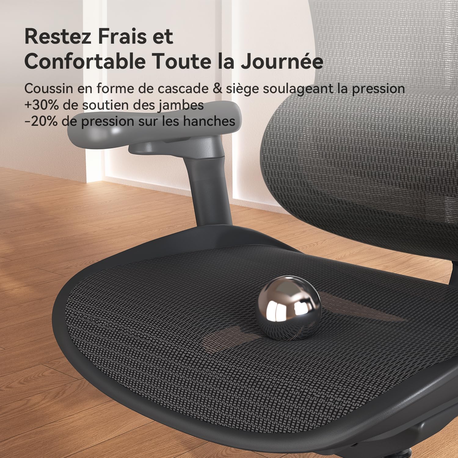 SIHOO Doro C300 Chaise de Bureau Ergonomique avec Accoudoirs Ultra Doux en 3D, Soutien Lombaire Dynamique pour Chaise Bureau à Domicile, Fauteuil de Bureau avec Dossier réglable(Noir)
