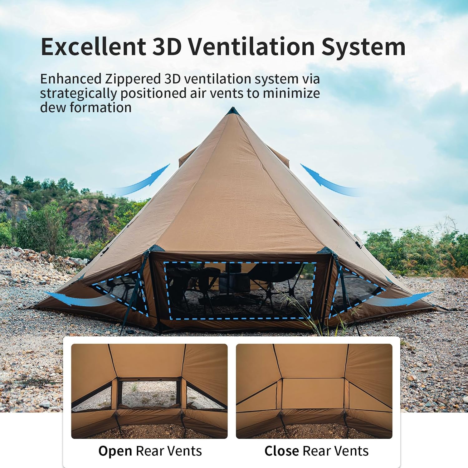 Onetigris - Brandclub - OneTigris Gastropod 2-6 Person Hot Tent