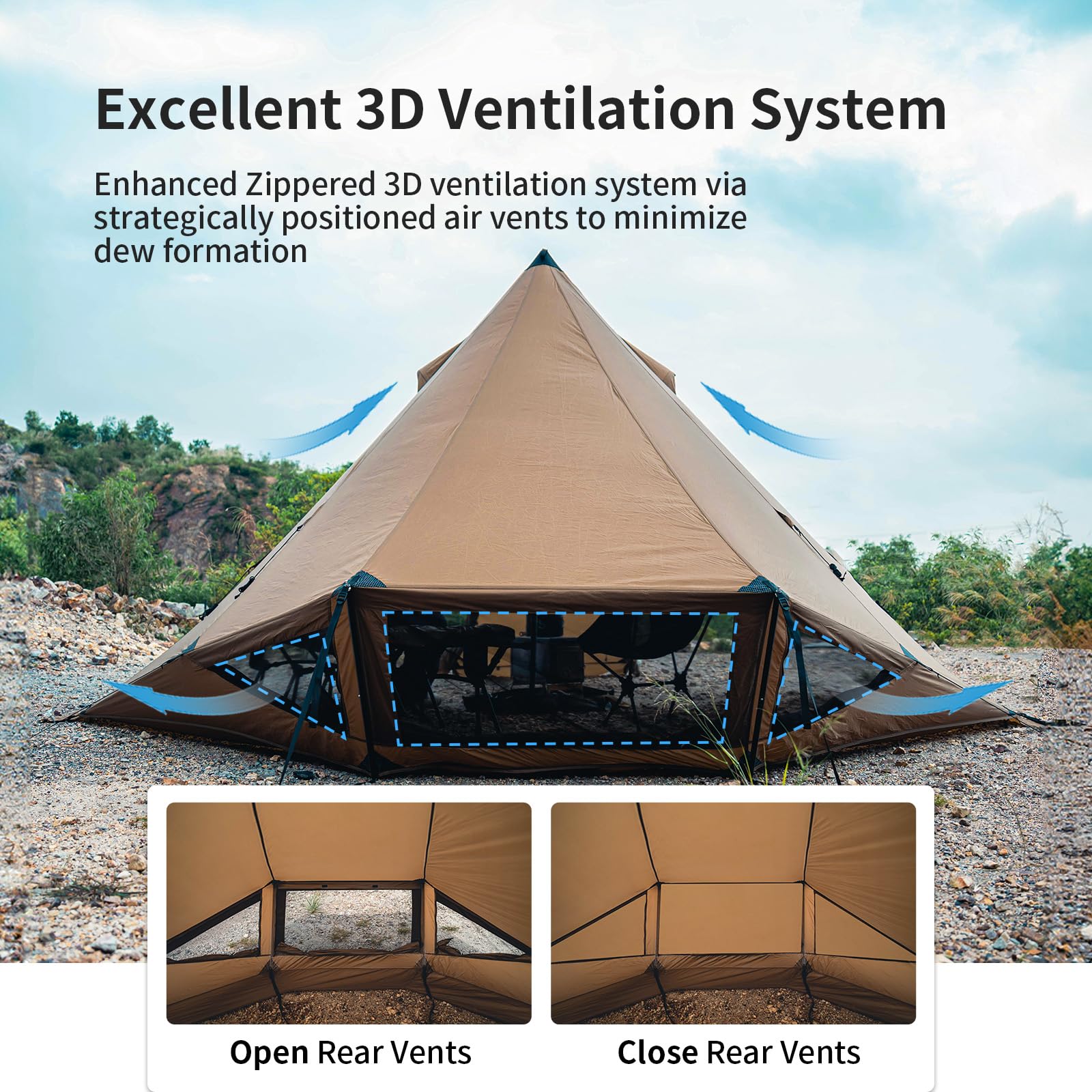 yasu　OneTigris CO OneTigris Gastropod 2-6 Person Hot Tent with Stove Jack