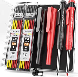 Lot De 72 Crayons De Charpentier Octogonaux De 175 Mm, Crayons De Charpentier Octogonaux De 175 Mm Crayons De Construction Noirs Outil De Marquage Pour Le Travail Du Bois 88316896