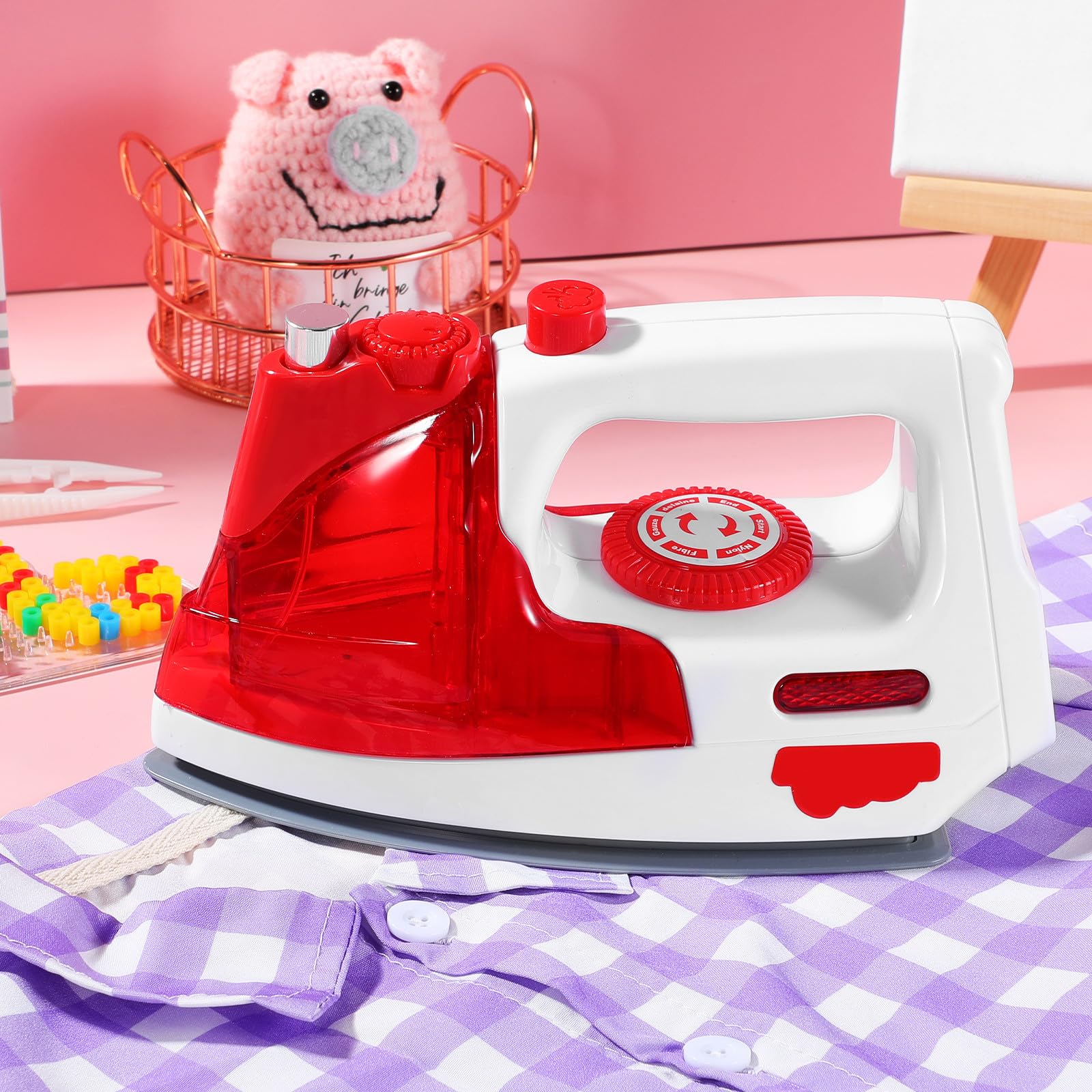 Toddmomy Set di 2 Ferri da Stiro Elettrici Giocattolo Realistici per | Caratteristiche: Luce E Manopola per Giochi di Ruolo di Lavanderia E Lavori Domestici, Elettrodomestico Sicuro in Plastica