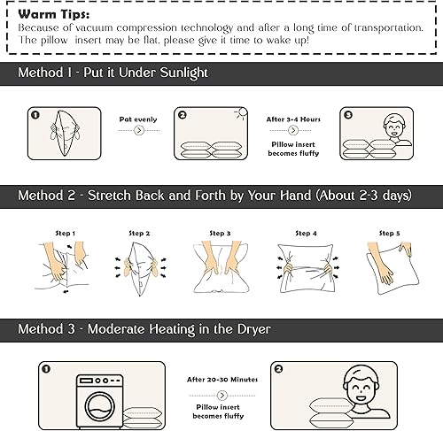 Miniatura 6 de Lux Decor Collection - Juego de 2 almohadas de cama tamaño King, cómodas y transpirables para dormir, dormir de lado, espalda y boca abajo (rayas