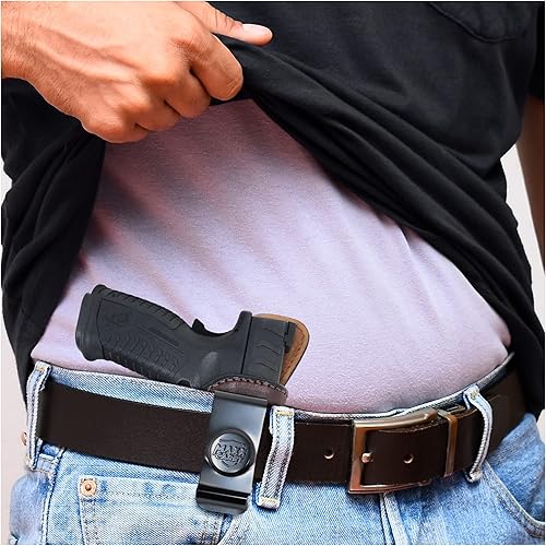 Miniatura 2 de Funda de cuero para el interior de la cintura, Maxx Carry by PH  Fundas ocultas IWB  Funda de cuero para pistola Springfield XDM Elite 3.8  Funda de
