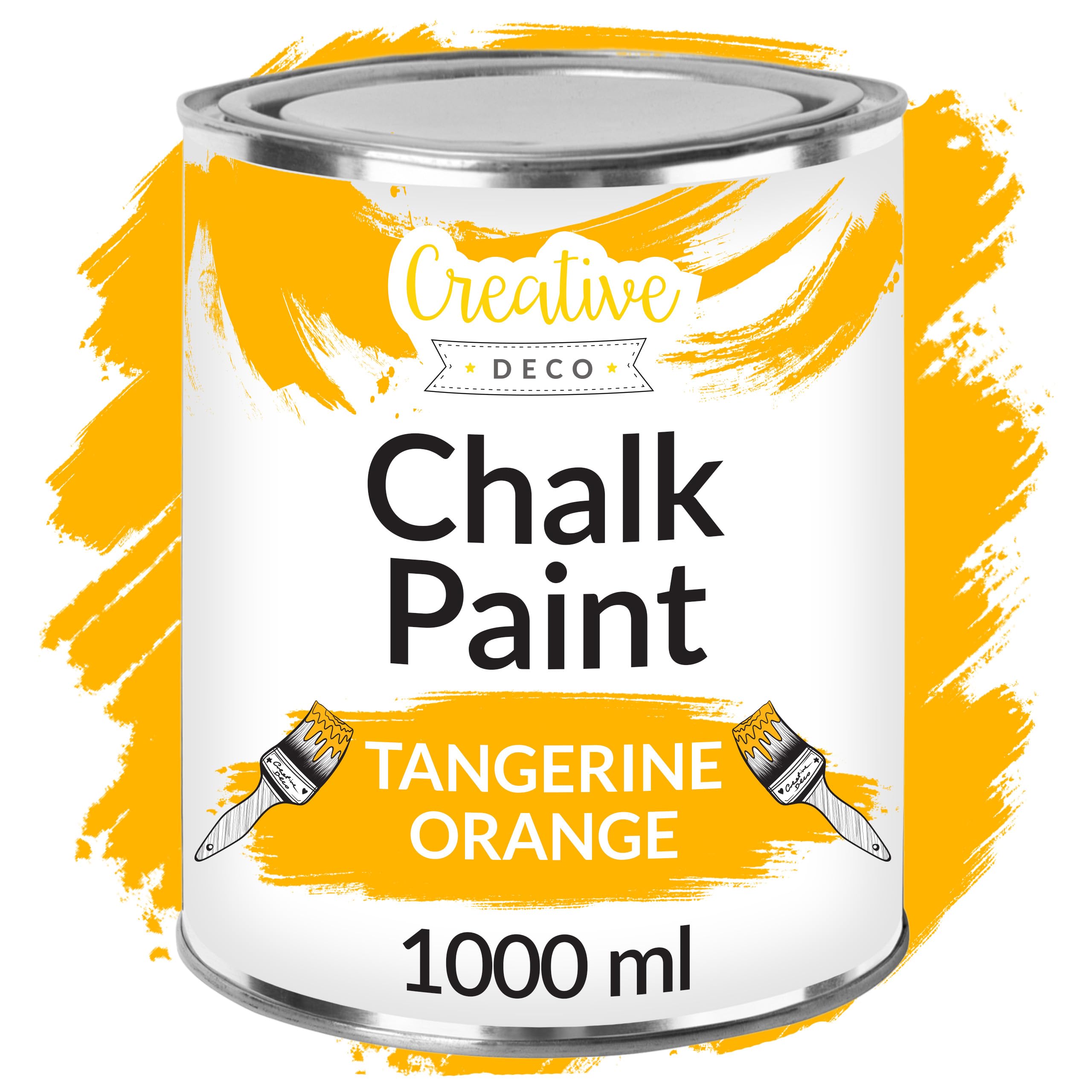 Creative Deco Tangerine Orange Chalk Paint for Furniture | 1L | Vibrant Orange Matte & Chalky Finish | Smooth Touch for Interiors | Quick Dry | Furniture Paint Wood Paint for Renovation