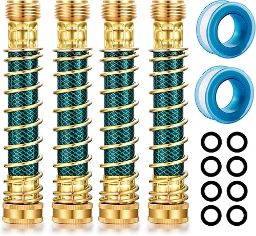 YELUN Adaptador de extensión de manguera de jardín, protector de torceduras de manguera con resorte helicoidal, elimina el prensado de la manguera y