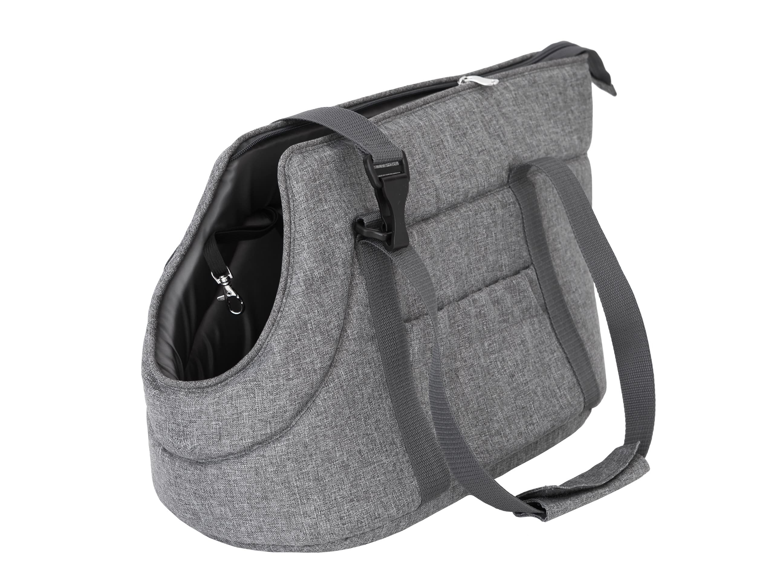 Borsa per cani, con mani libere, trasportino con tasche laterali, borsa per gatti, con tracolla regolabile, grafite, XL: 30 x 50 x 32 cm