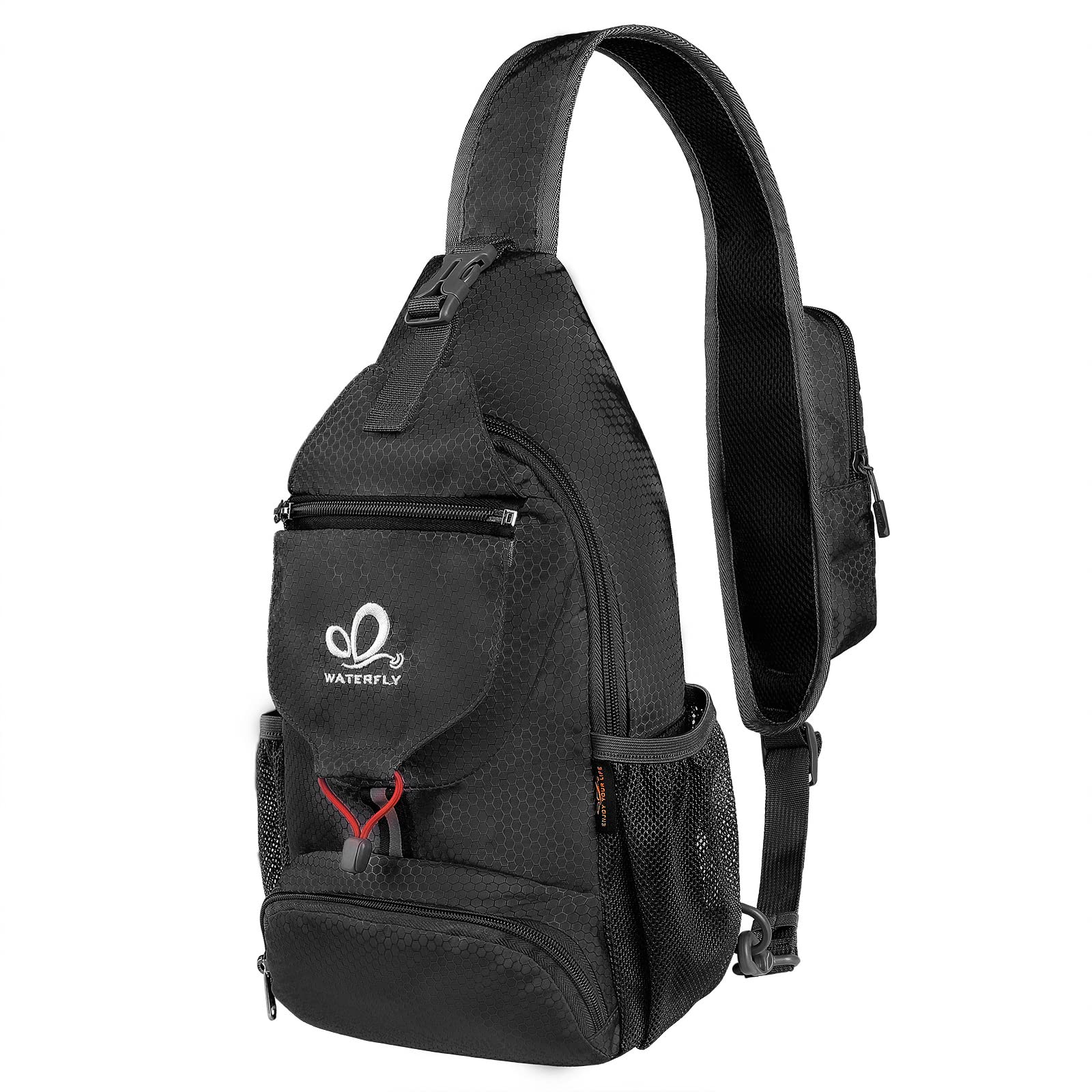 WATERFLY Packable Small Crossbody Sling Backpack Shoulder Chest Bag Daypack for Hiking Traveling…and Backpack Bundle