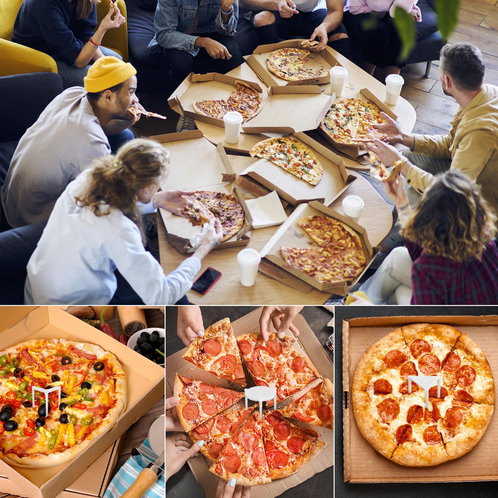 QUARKZMAN Scatola Per Pizza, 10 Pezzi 11x11 Pollici - Contenitore Quadrato Per Pizza In Alluminio Per Torte Biscotto Feste Di, Anti-Grassi E Impermeabile (Marrone)