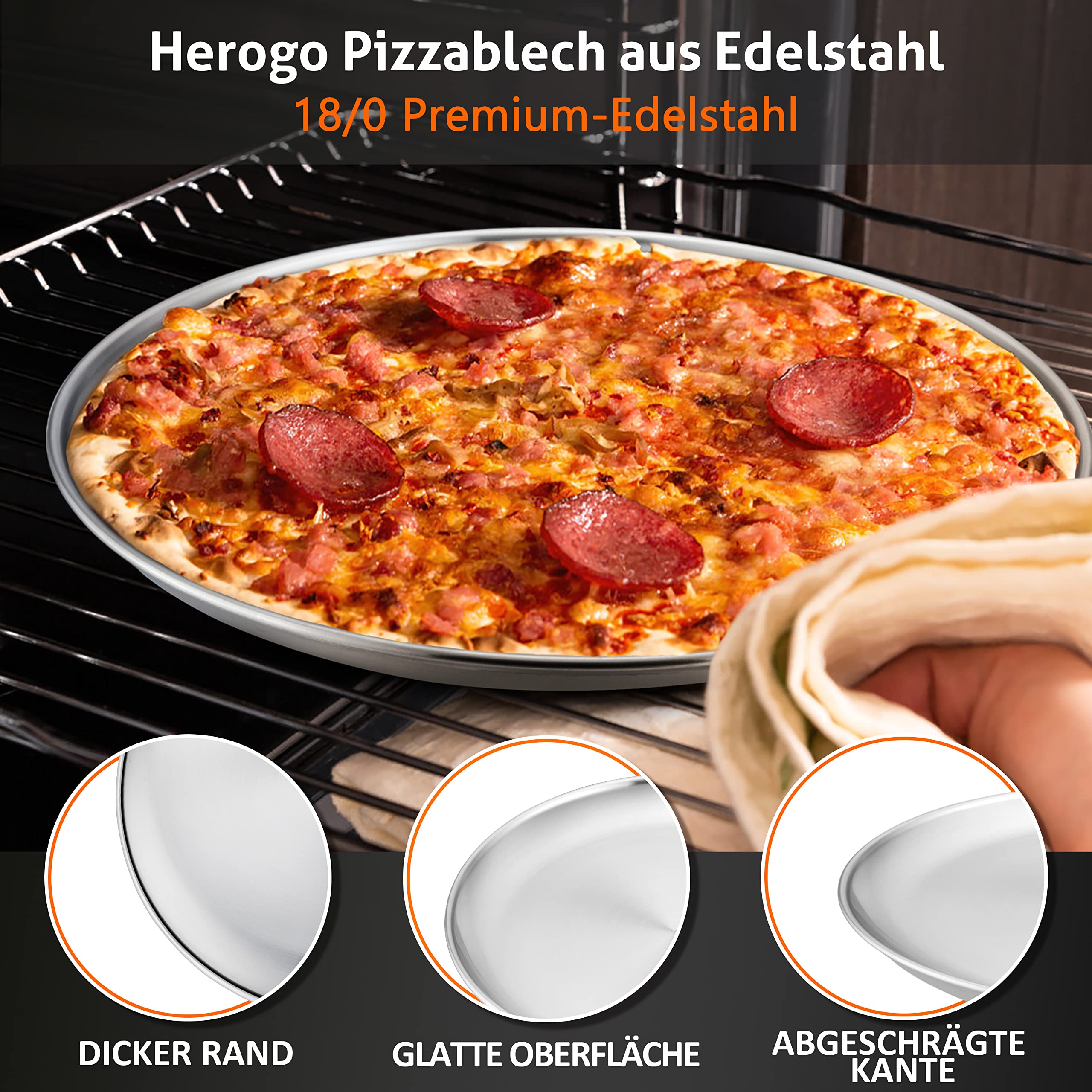 Lot De 4 Plaques à Pizza Rondes En Acier Au Carbone 16 Cm - Antiadhésives - Pour Quiches, Tartes, Gâteaux