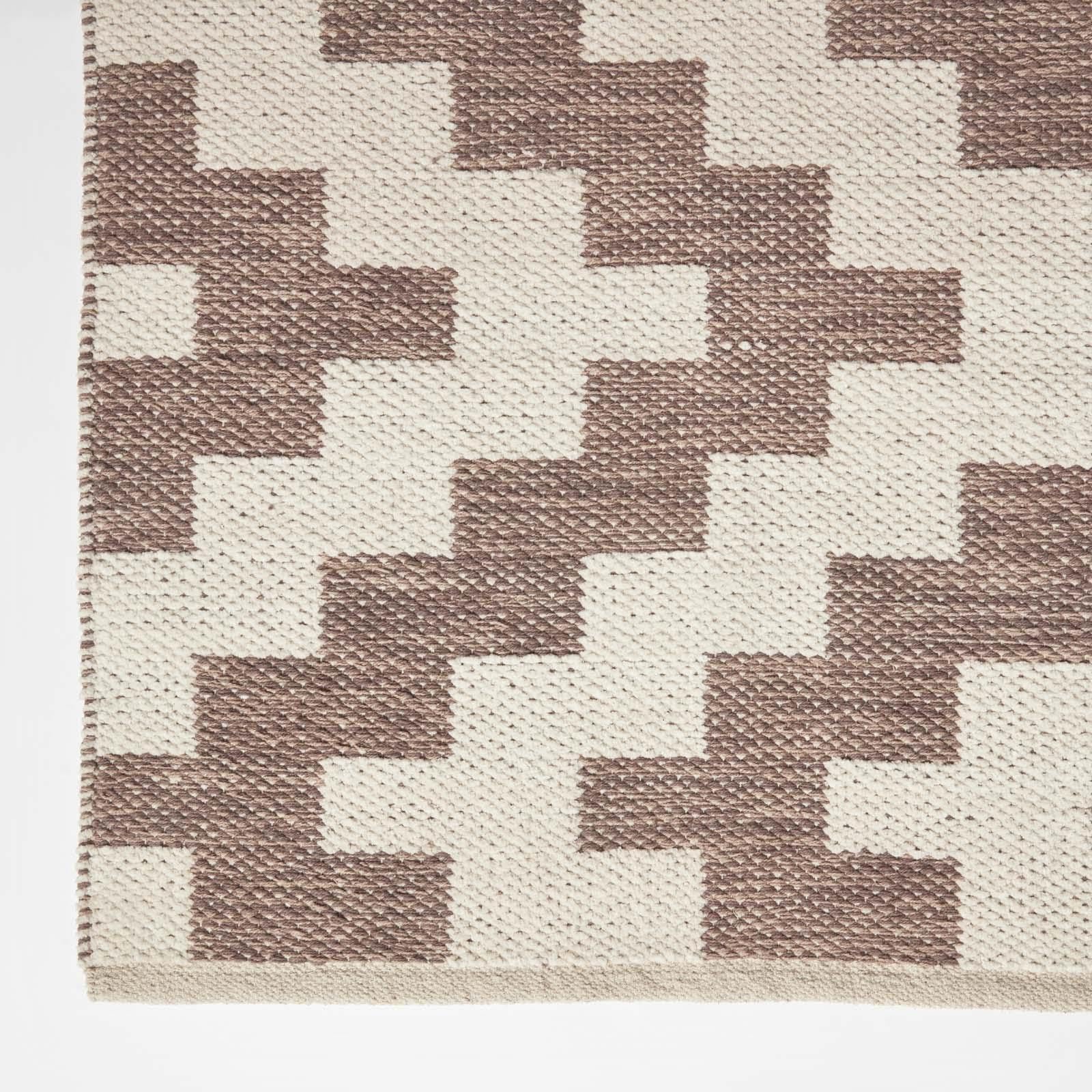HOMESCAPES Tapis de Couloir Kilim en Coton, Tapis Marron et Beige Malina, Tapis de Salon Artisanal 66x200 cm