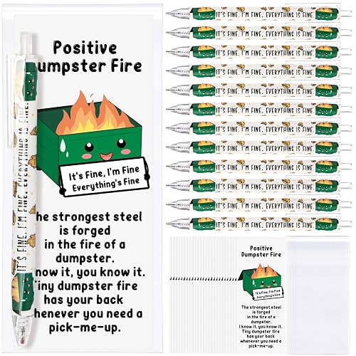 Sayglossy 24 Sets Dumpster Fire Gifts Funny Dumpster Fire Ballpoint