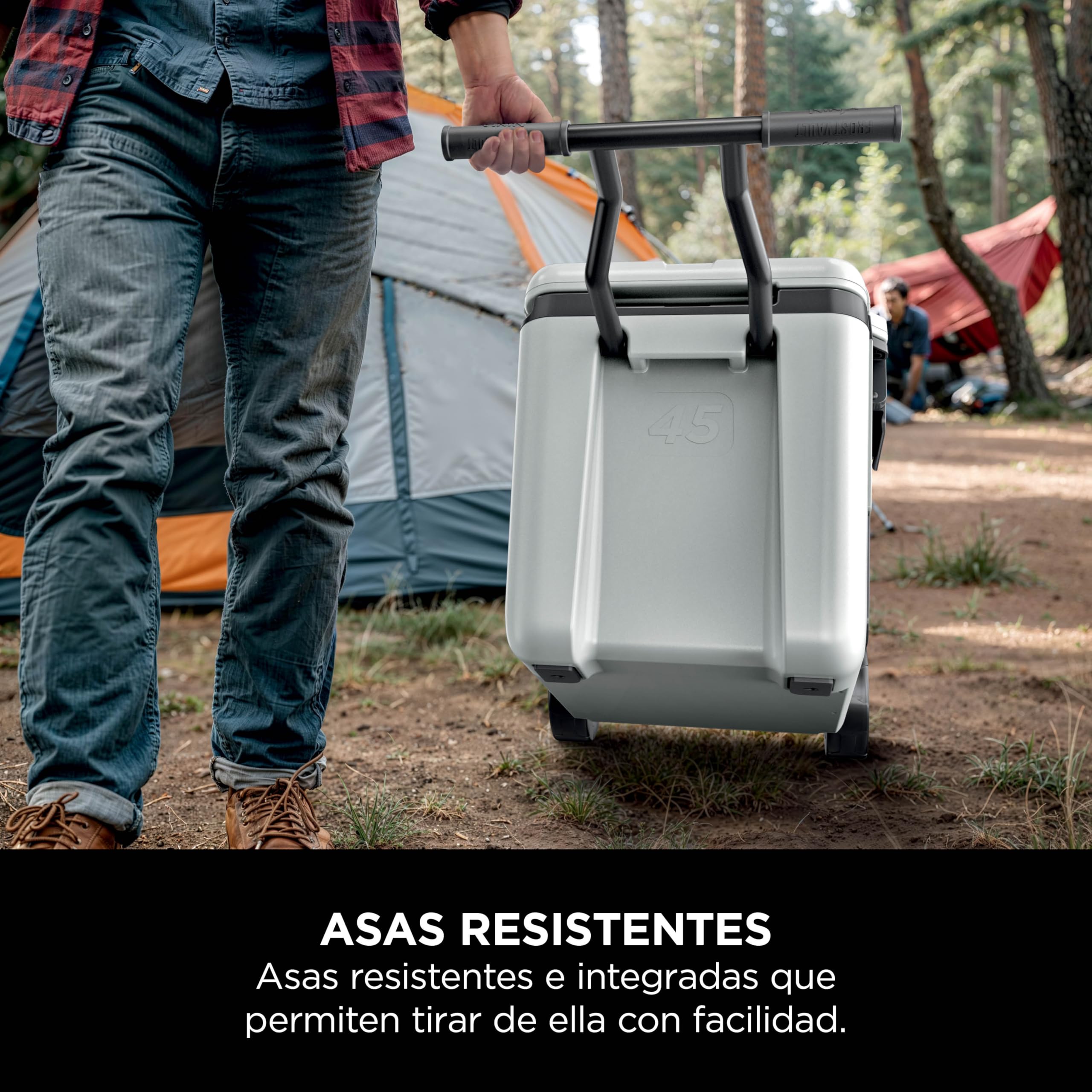 Ninja FrostVault, Nevera Portátil Rígida, Blanco Nube, FB245EUWH | Con Ruedas y Cajón Dry Zone Integrado a Temperatura de Frigorífico, Mantiene el Hielo durante Días, Capacidad para 68 Latas