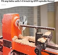 Vista 27 de Placa frontal de torno de madera de acero de 2 pulgadas, placa frontal para torno de madera, placa frontal de torno apta para husillo de 1 pulgada x