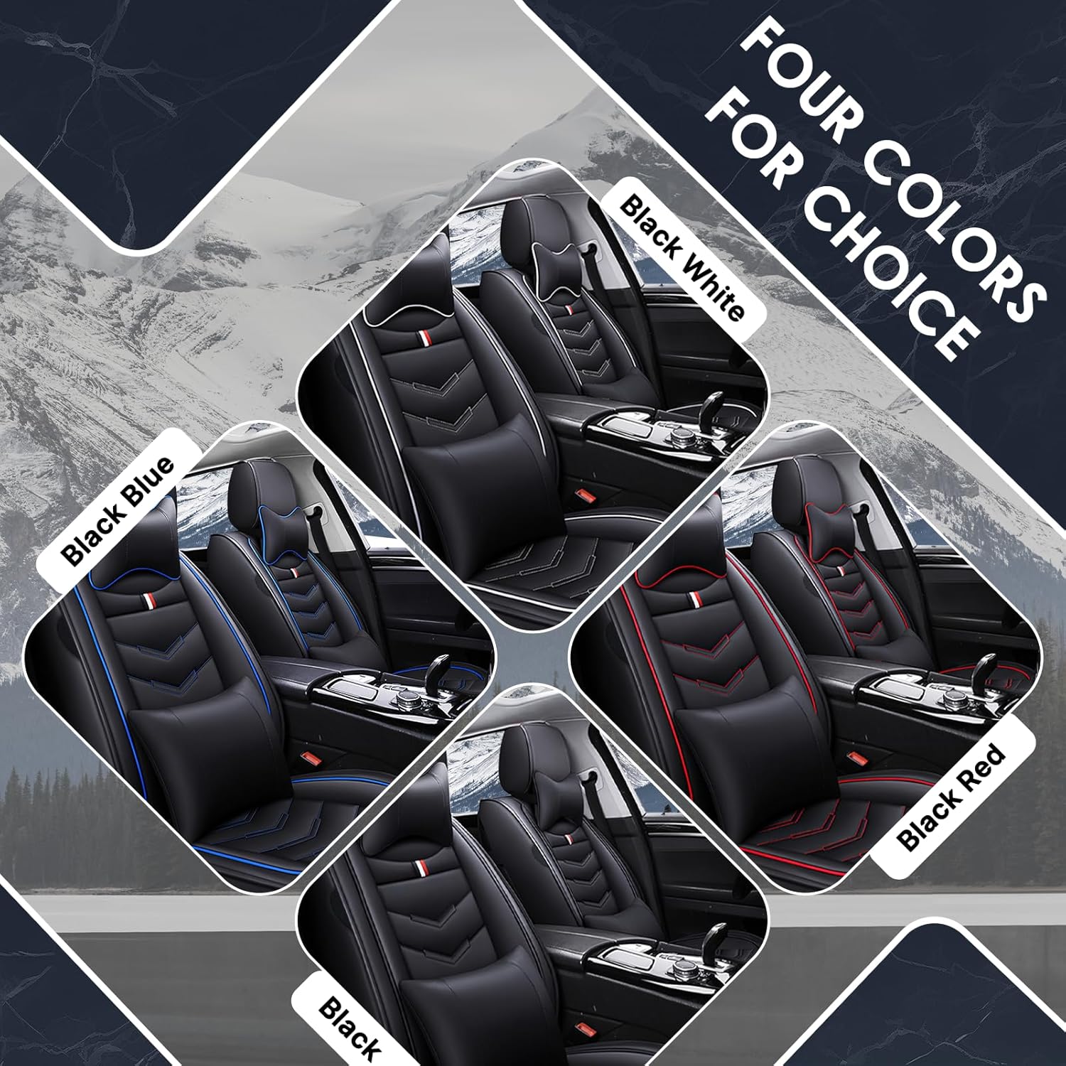 Car Seat Cover 7 Seats for Audi Q7 2007-2025, Durable Wear Resistant Waterproof Sport Seat Cover, Breathable No Odor Premium Leather Vehicle Seat Covers.(Luxury,Black)