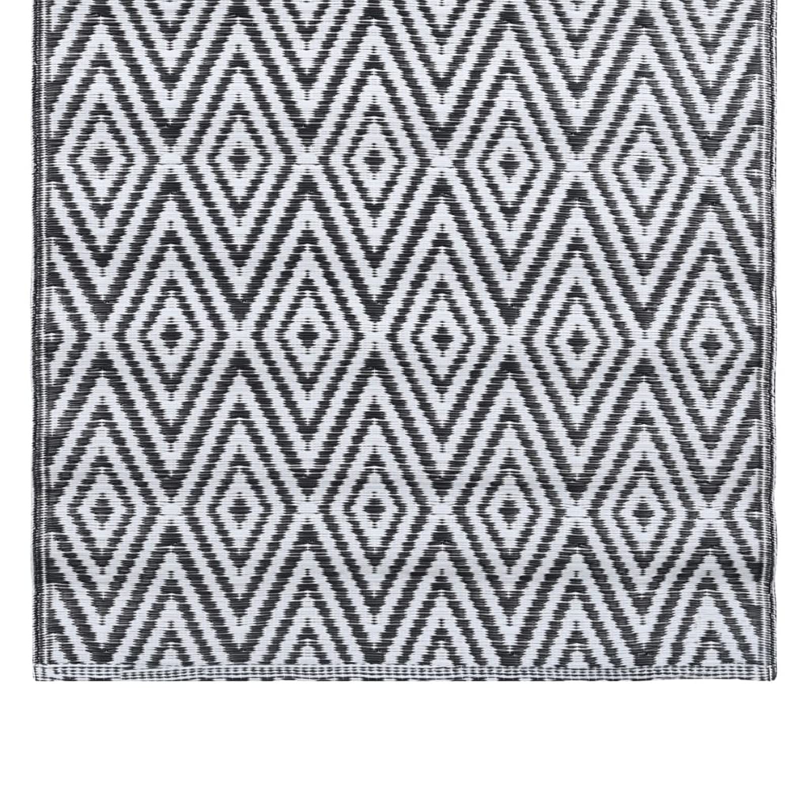 Tidyard Tappeto per Esterno Terrazza Balcone Tappeto Cucina,Resistente alle intemperie e ai Raggi UV,Tappeto per Interni ed Esterni,160 x 230 cm,Colore Bianco e Nero