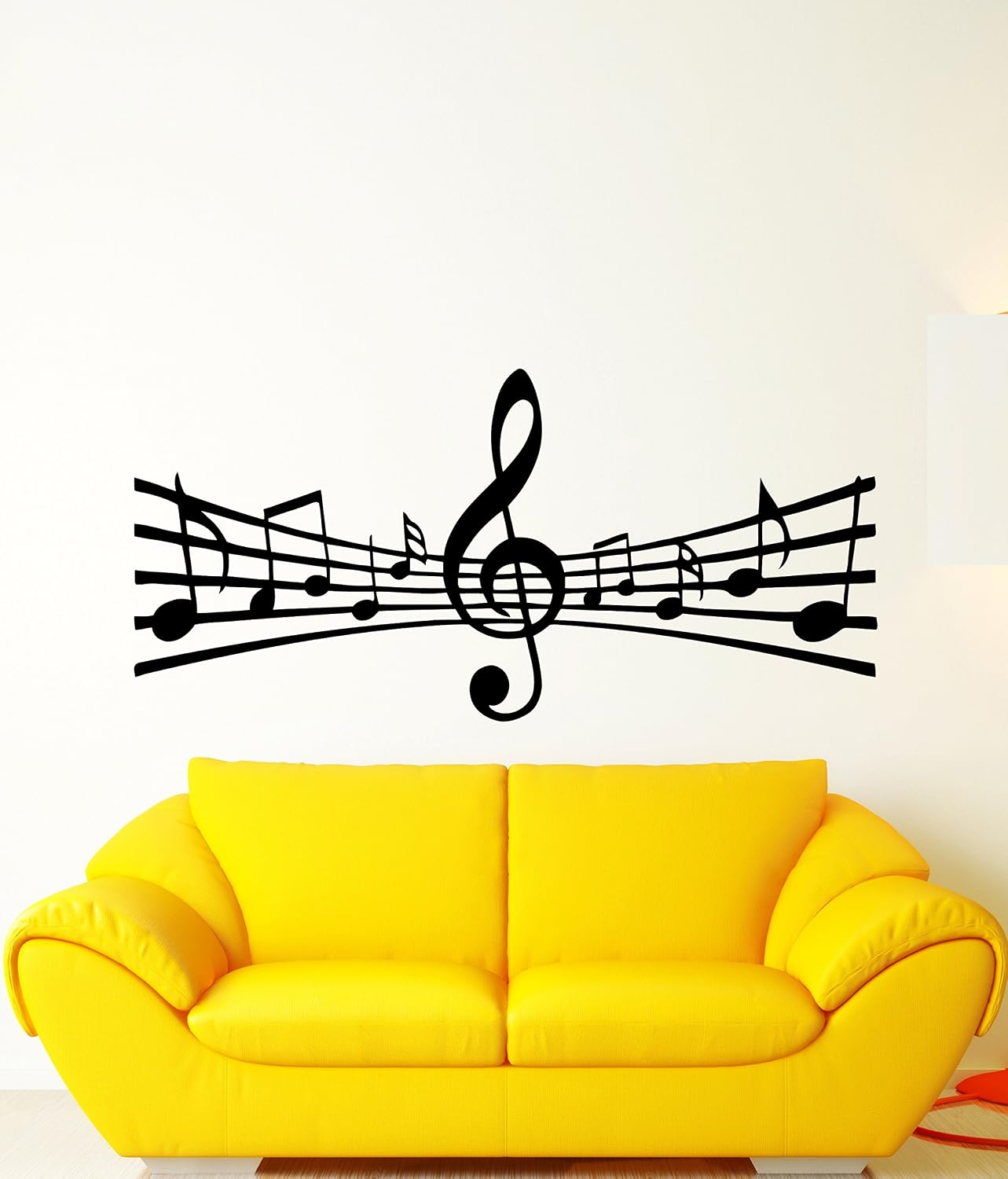 Notes Paper Music Composer Melody Decor Wall Mural Vinyl Decal Sticker (M030 34 in by 70 in)