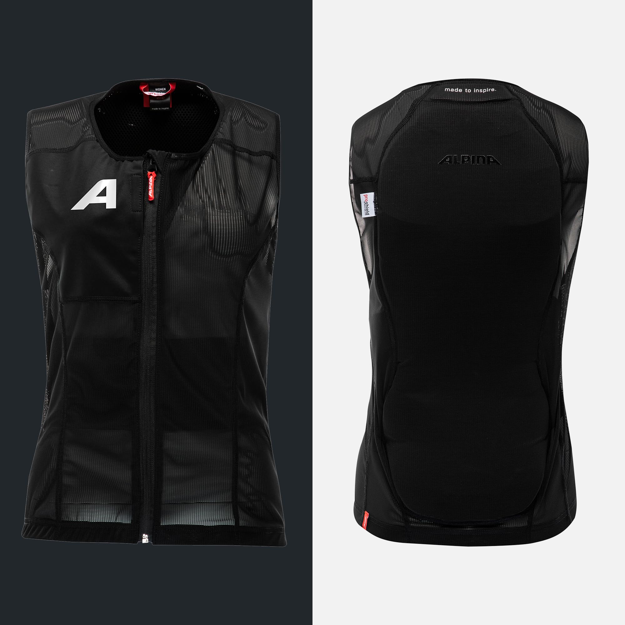 ALPINA PROSHIELD WOMEN VEST - Flexibler, Atmungsaktiver & Individuell Einstellbarer Rückenprotektor Für Damen