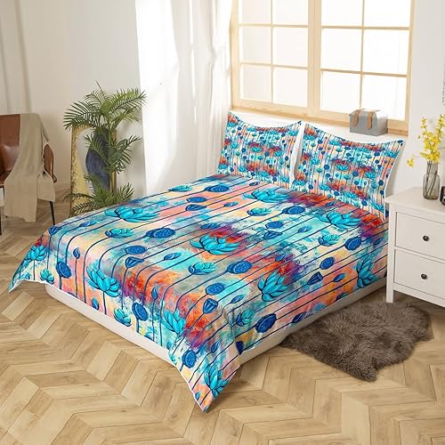 Miniatura 9 de Erosebridal Juego de funda de edredón de Halloween, tamaño Queen, diseño de telaraña, diseño bohemio, rayas geométricas, funda de edredón gris para