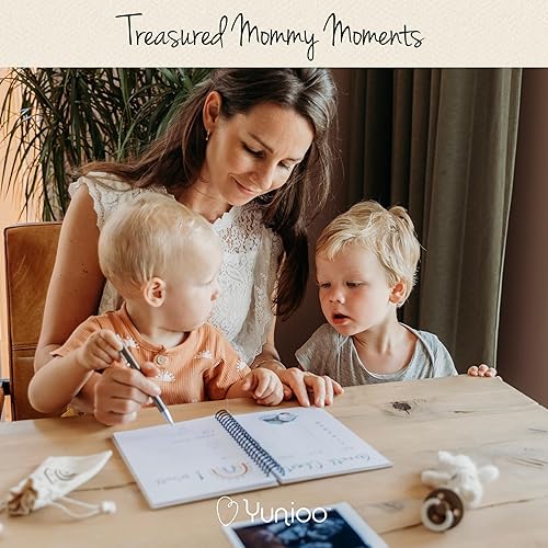 Miniatura 7 de Caja de recuerdos para bebé con libro de recuerdos de bebé, kit de huellas para recién nacidos, tarjetas de hitos para bebés, tubos de recuerdo de